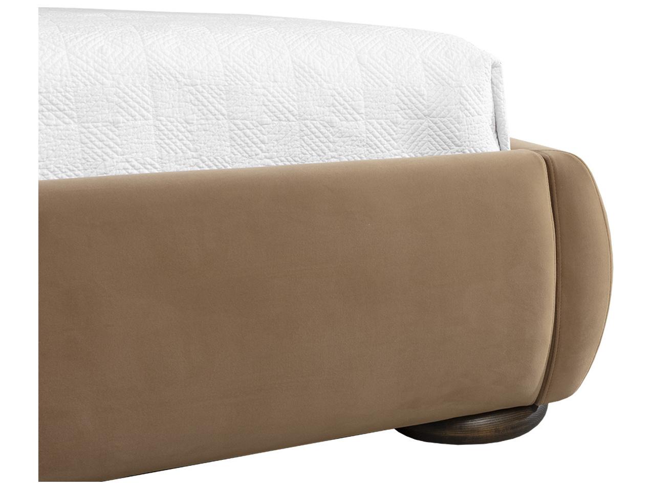 Sunpan Marin Brown Pine Wood Upholstered King Platform Bed