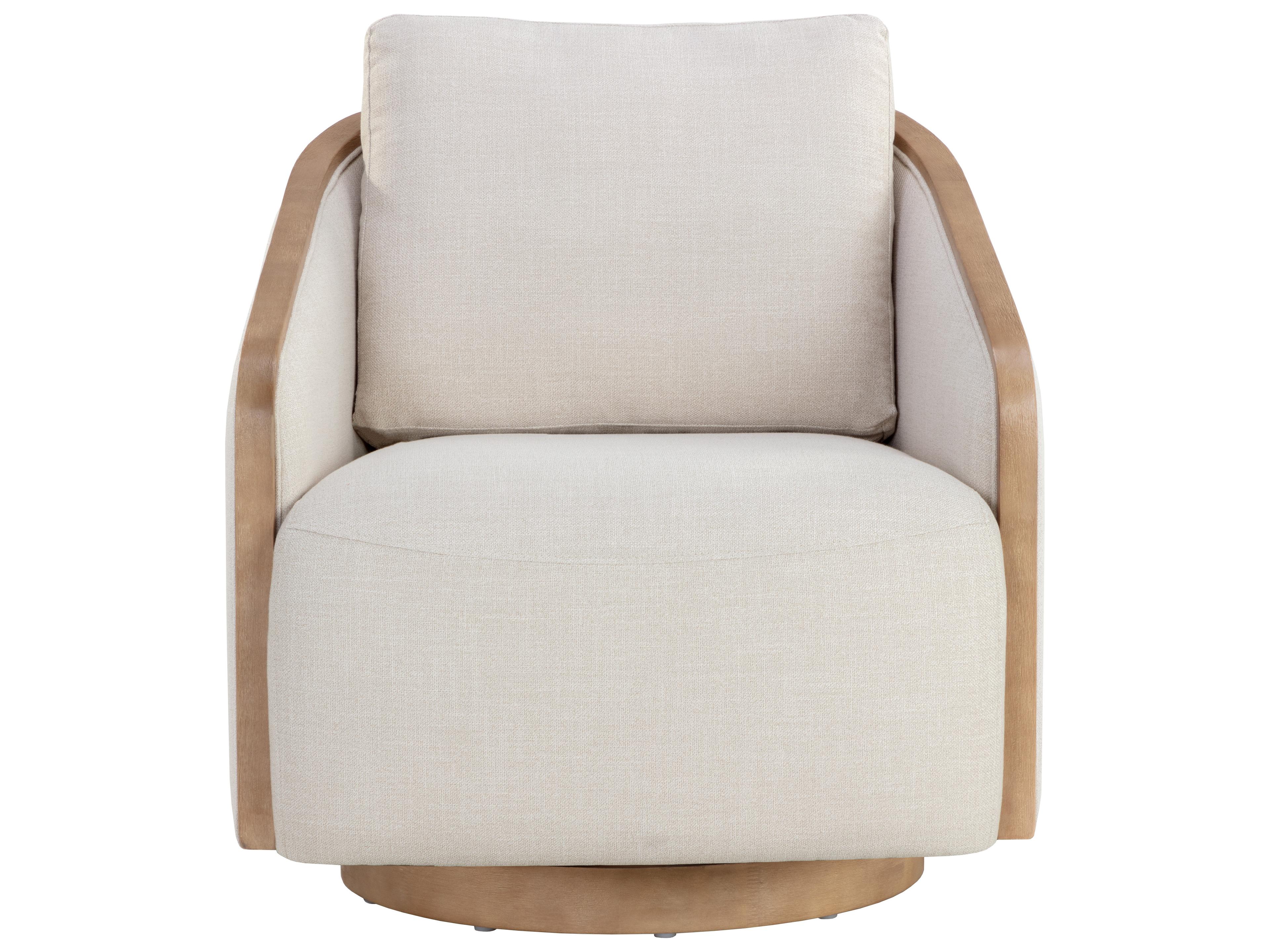 Sunpan Tasia Swivel Lounge Chair in Effie Linen