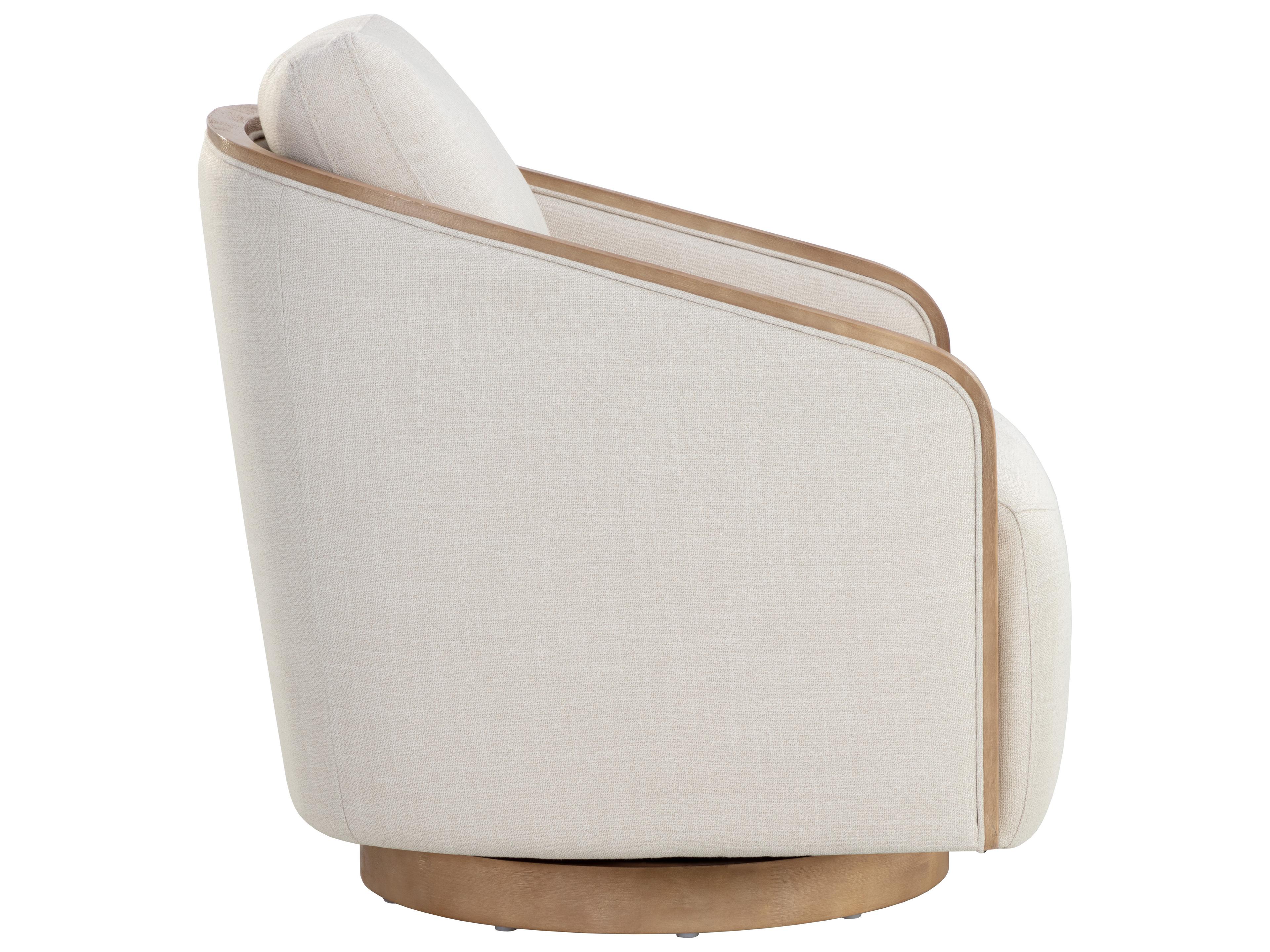 Sunpan Tasia Swivel Lounge Chair in Effie Linen