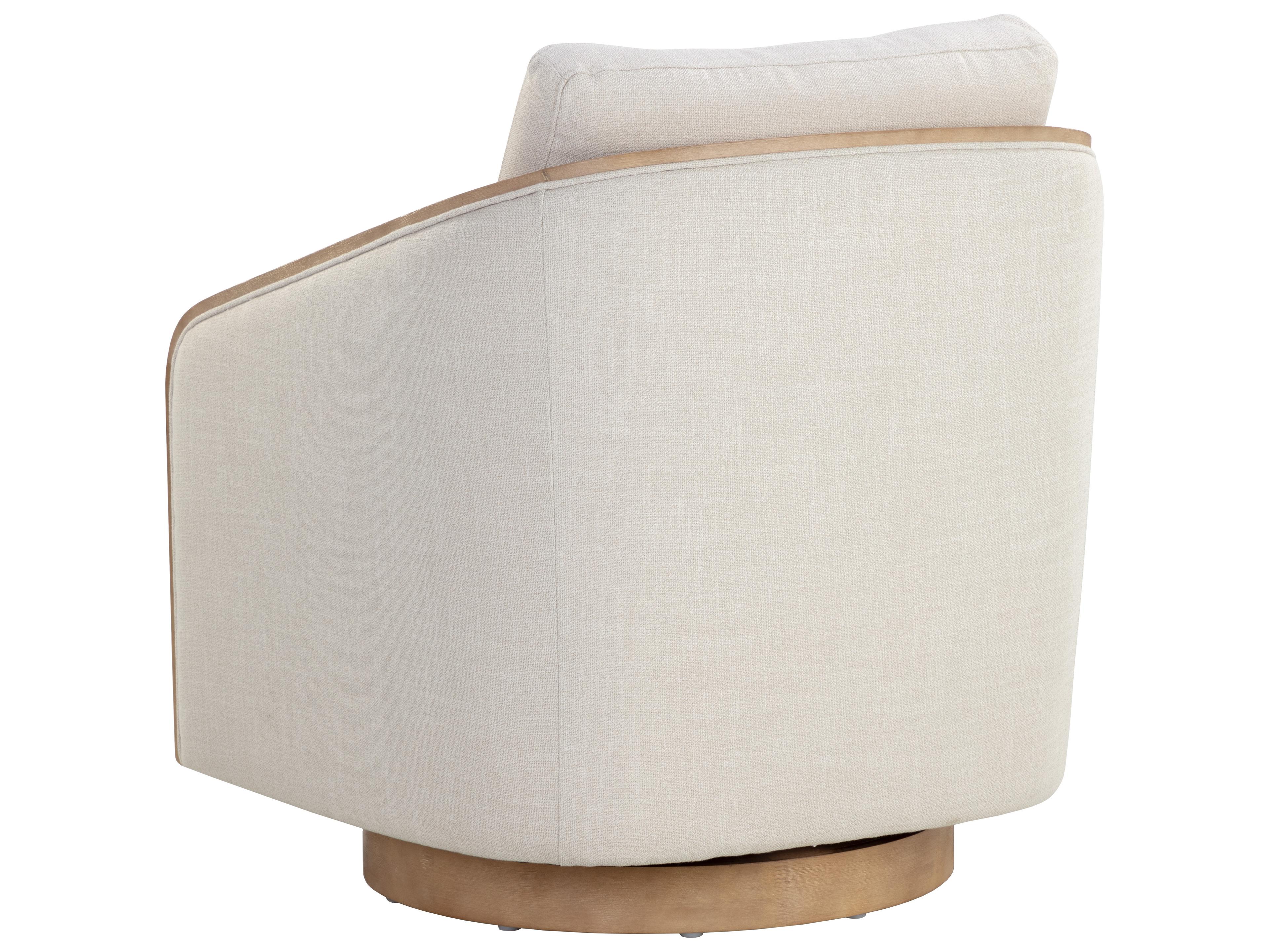 Sunpan Tasia Swivel Lounge Chair in Effie Linen