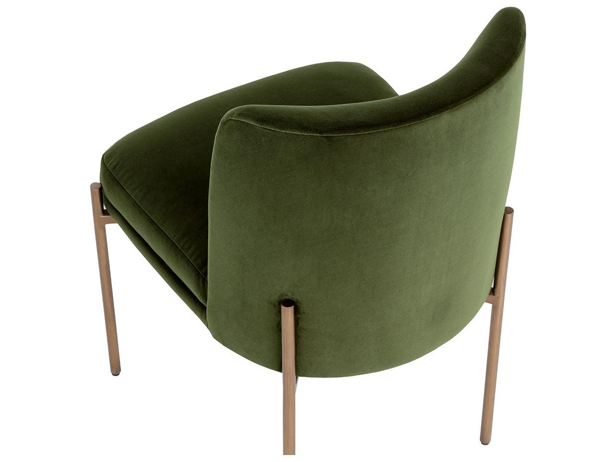 Sunpan Richie Richie Dining Chair Antique Brass Forest Green