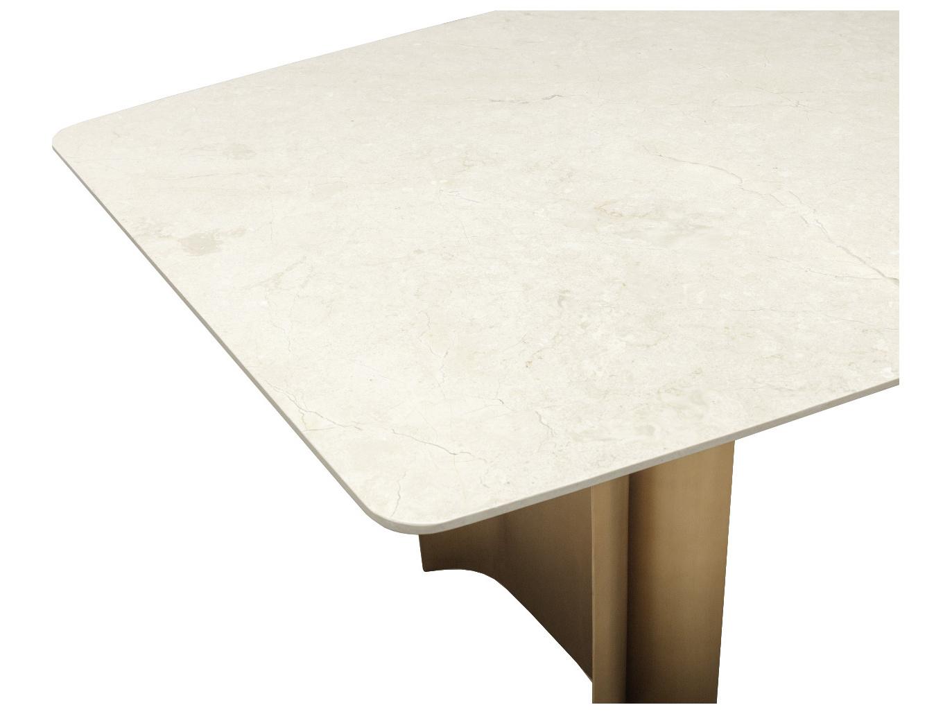 Sunpan Astara Rectangular Marble Cream Dining Table
