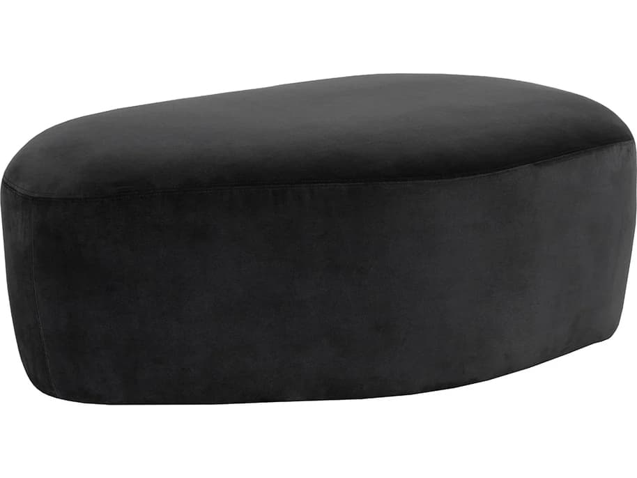 Sunpan Soraya Black Upholstered Ottoman