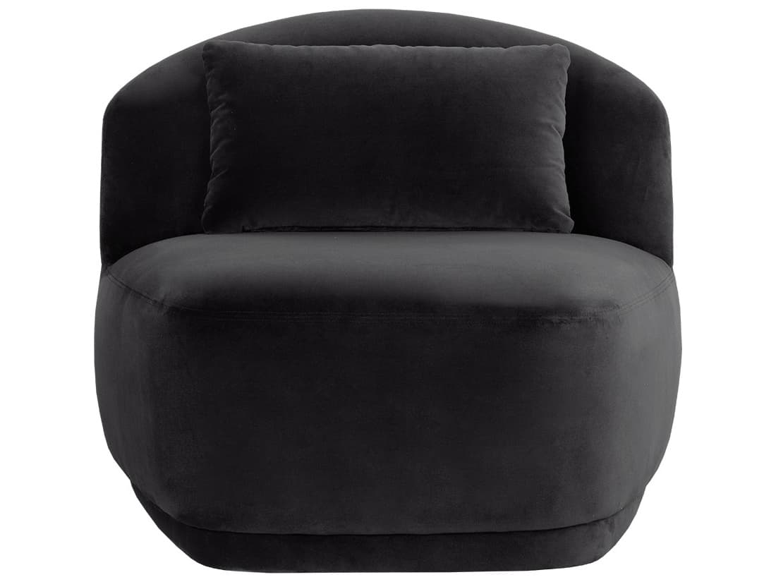 Sunpan Soraya Swivel Black Fabric Accent Chair