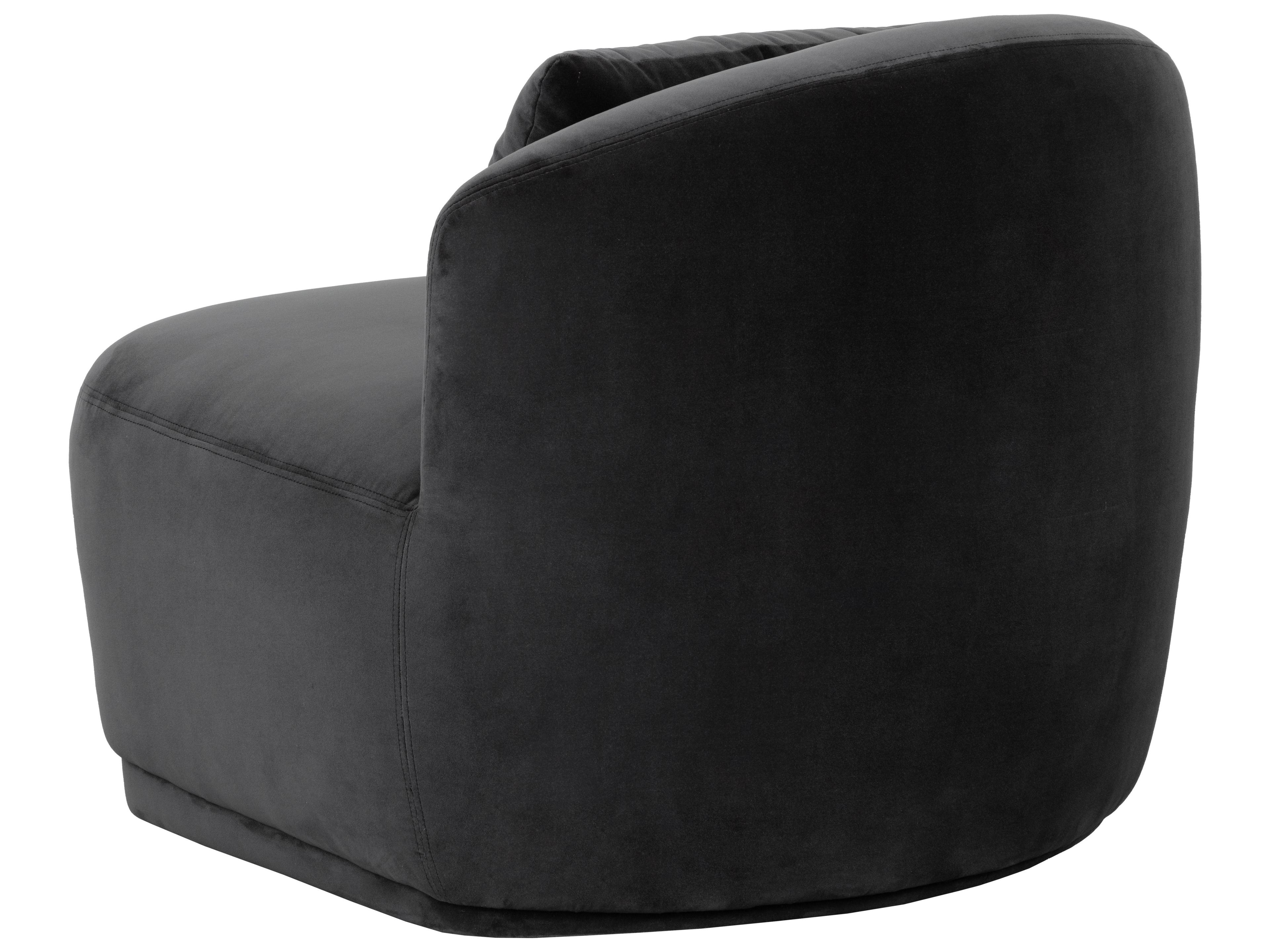 Sunpan Soraya Swivel Black Fabric Accent Chair