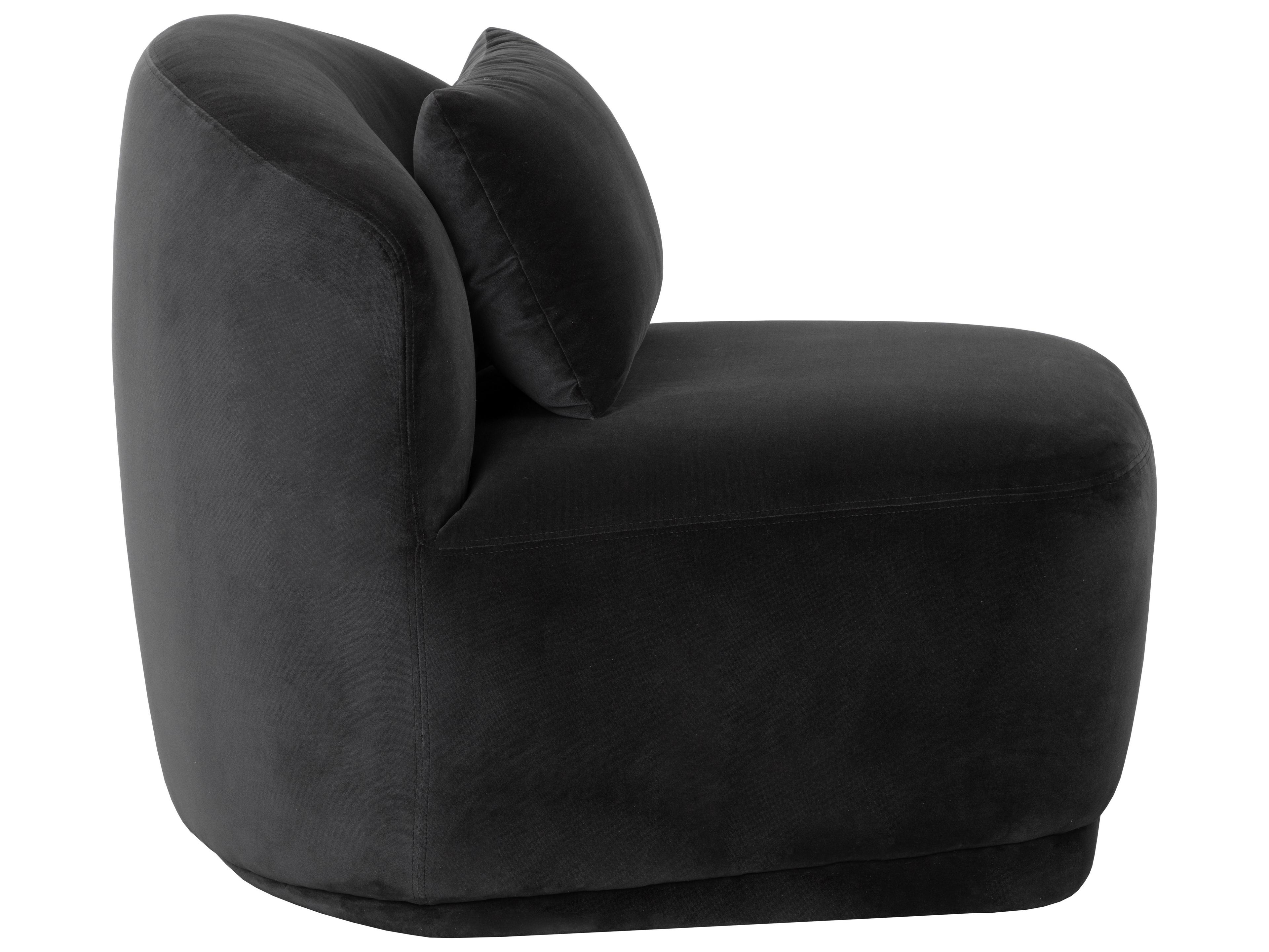 Sunpan Soraya Swivel Black Fabric Accent Chair