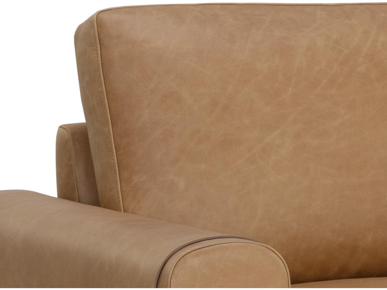 Sunpan Camus Brown Leather Accent Chair