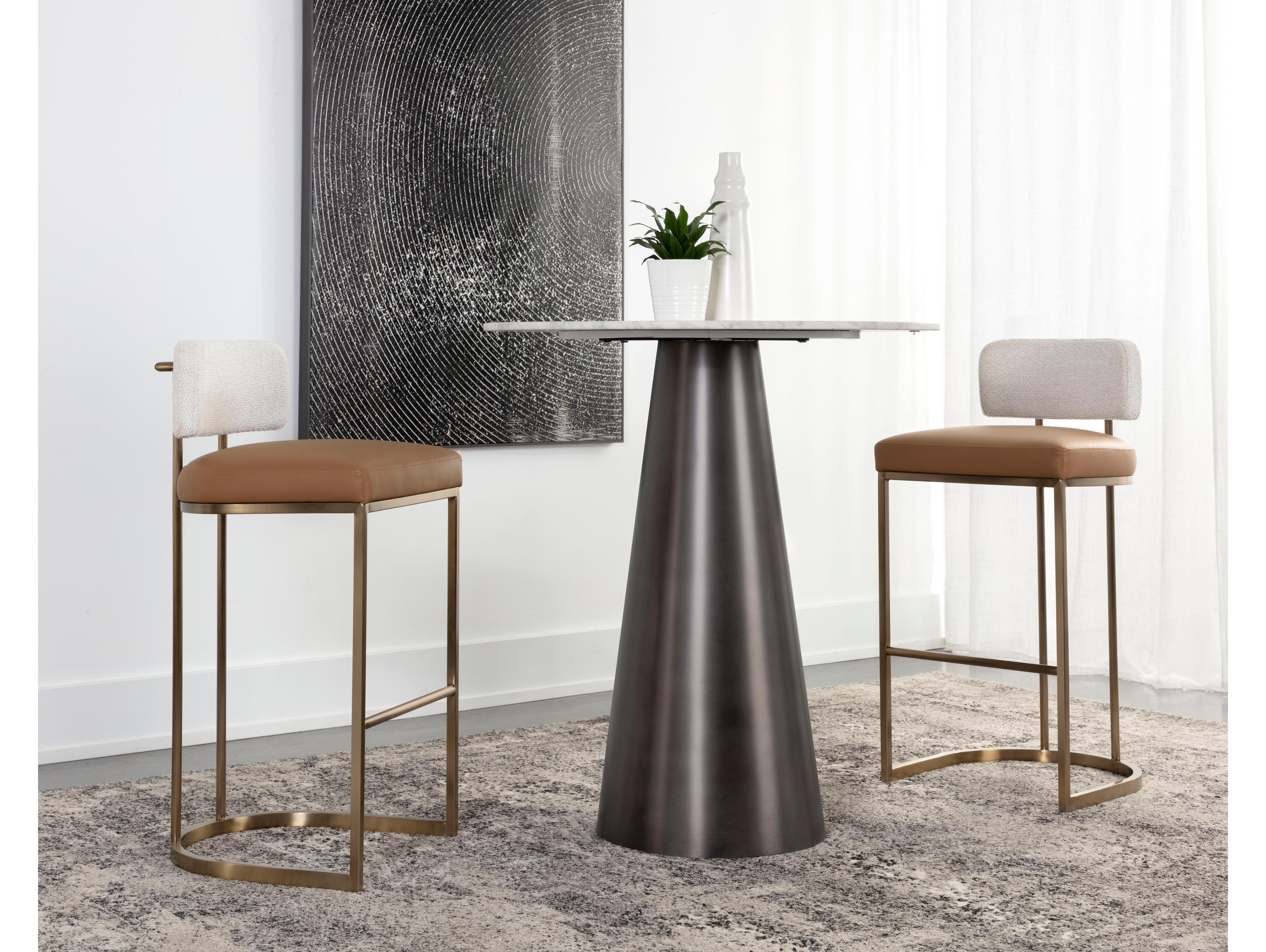 Sunpan Larissa 18.5" Larissa Barstool Napa Cognac / Rhea Light Barley