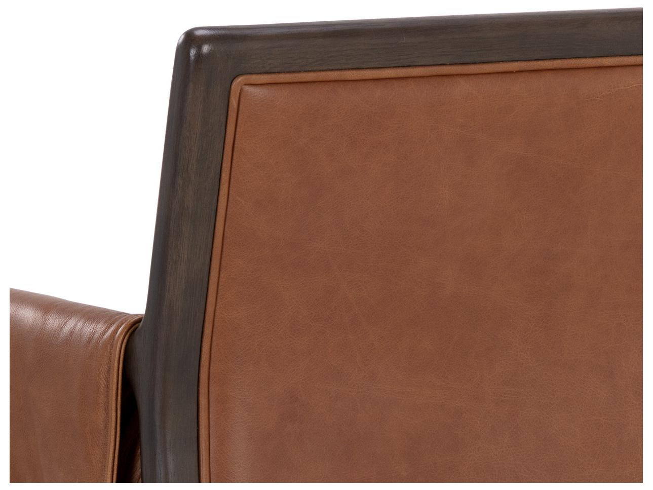 Sunpan Mauti Mauti Dining Armchair Brown Shalimar Tobacco Leather