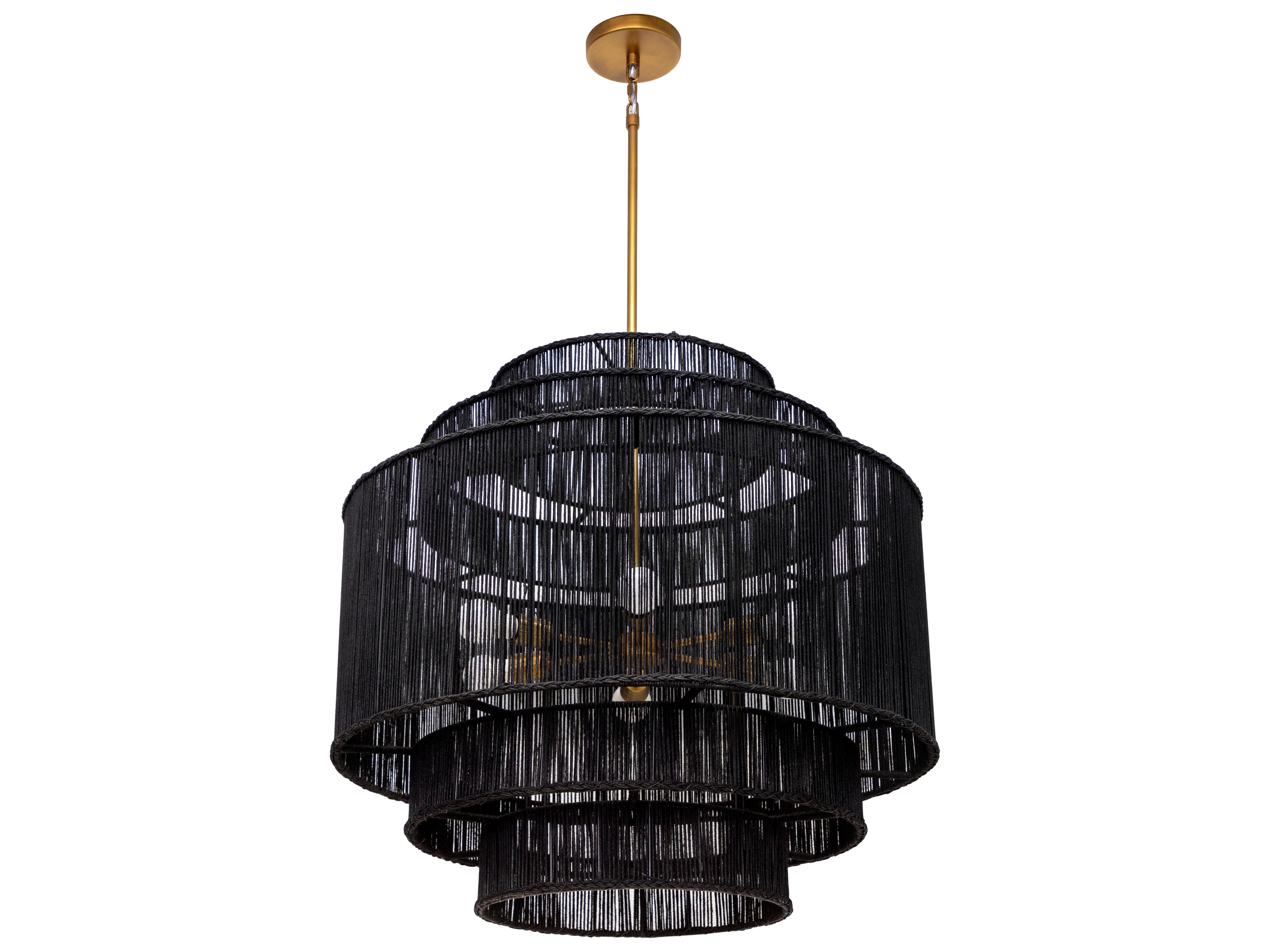 Sunpan Alyssa Black Tiered Chandelier
