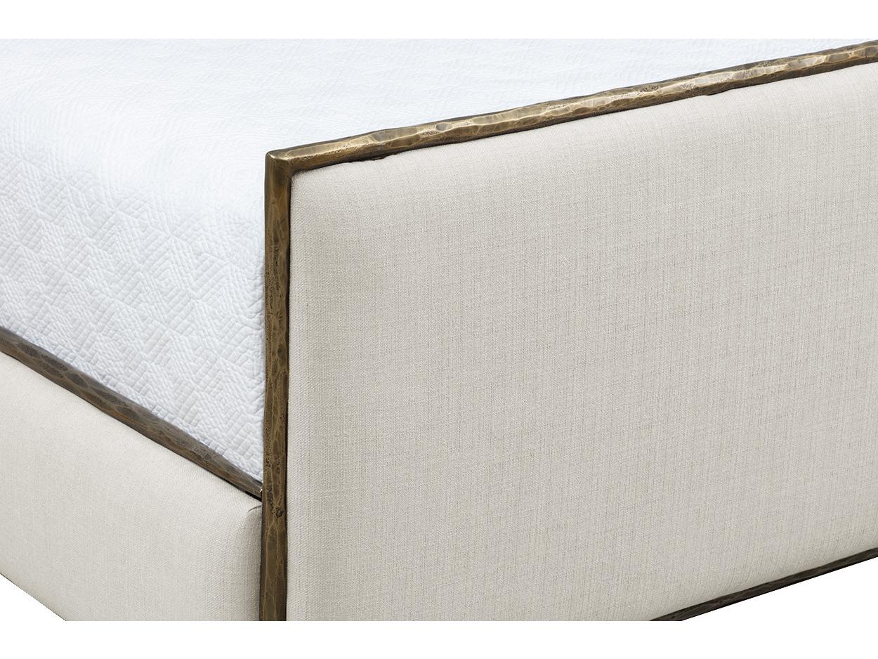 Sunpan Yasmine Cream Beige Upholstered King Platform Bed