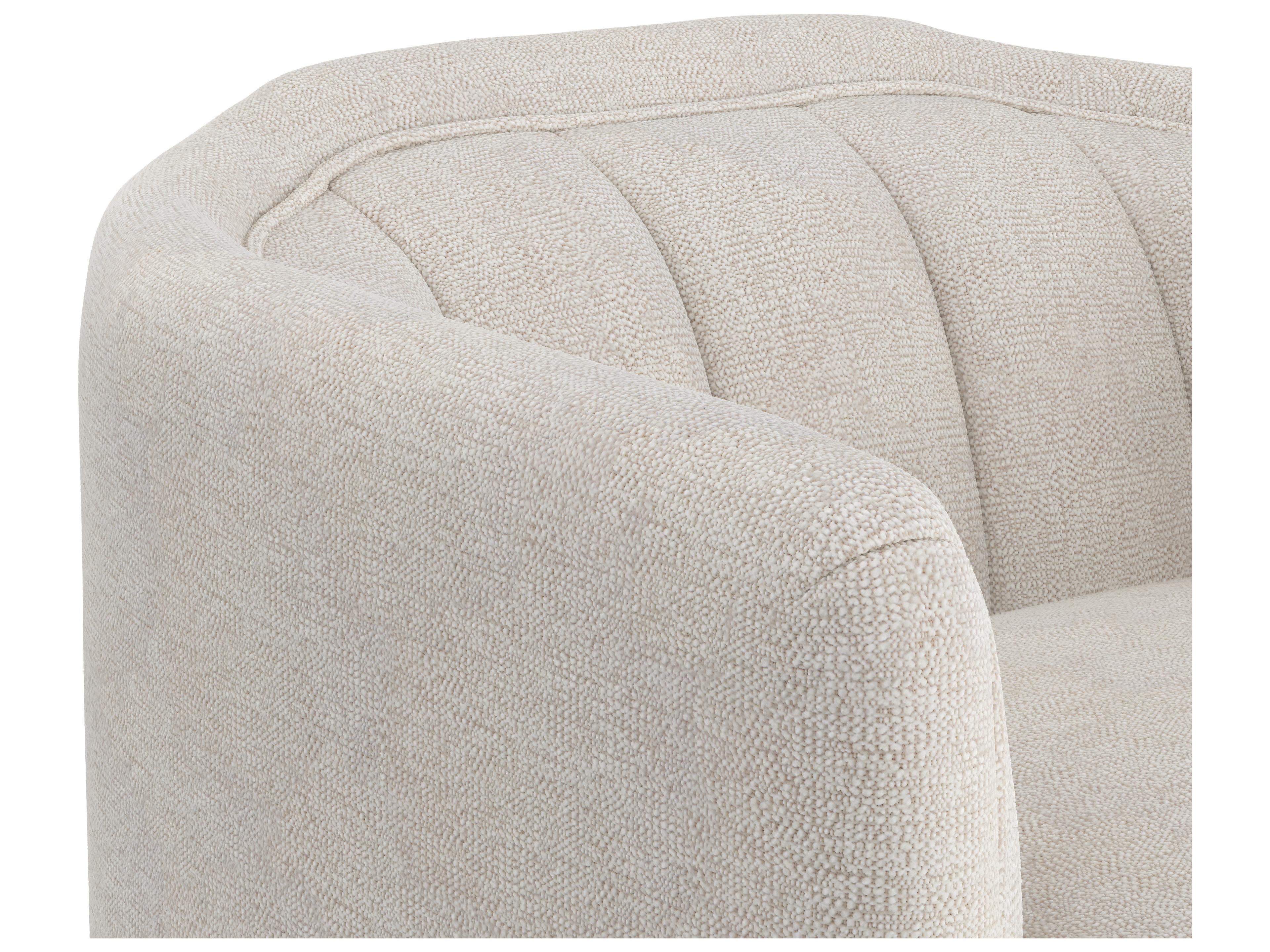Sunpan Birrit Swivel Armchair in Dove Cream