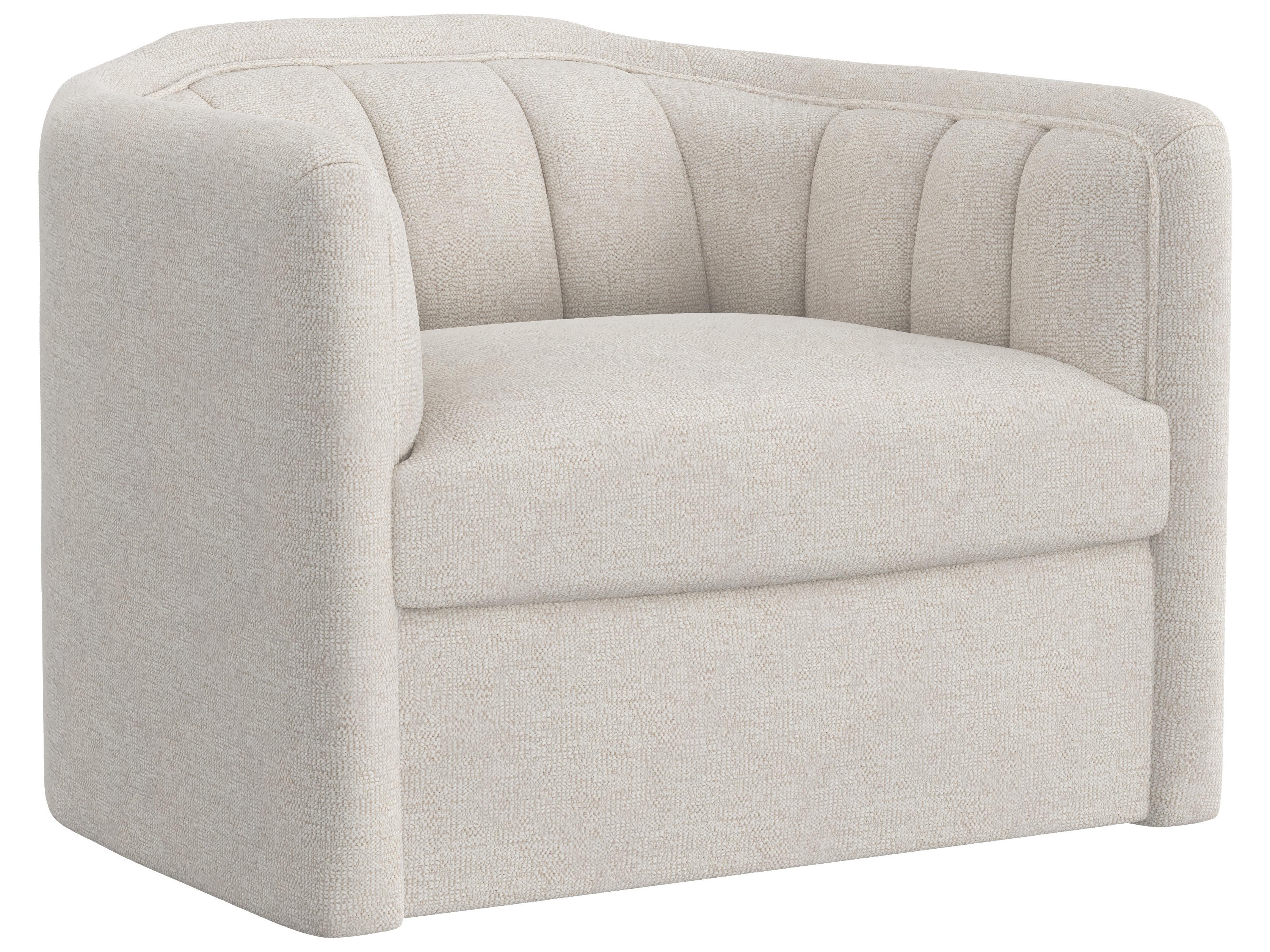 Sunpan Birrit Swivel Armchair in Dove Cream