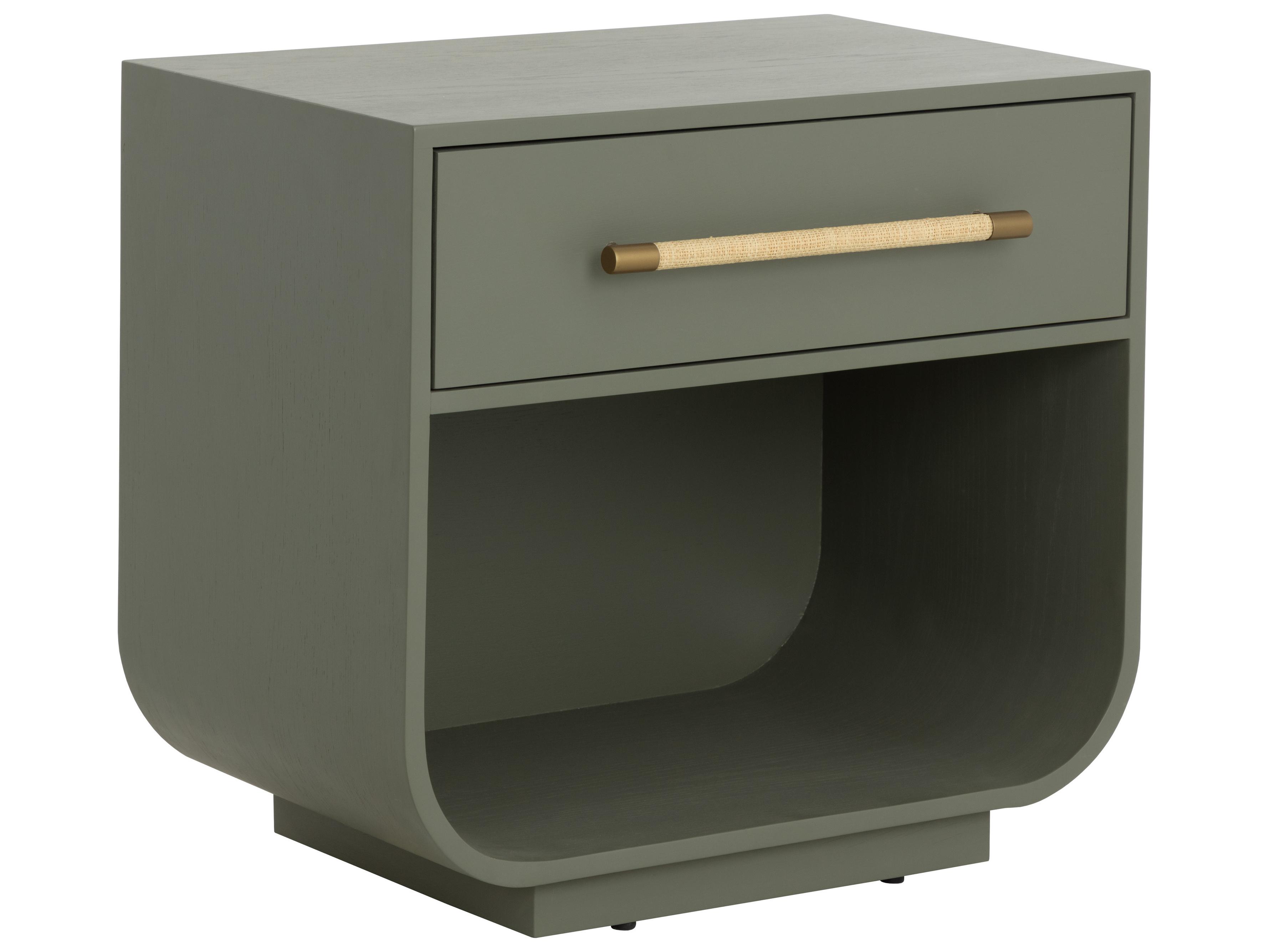 Sunpan Tarrant 1-Drawer Oak Wood Nightstand