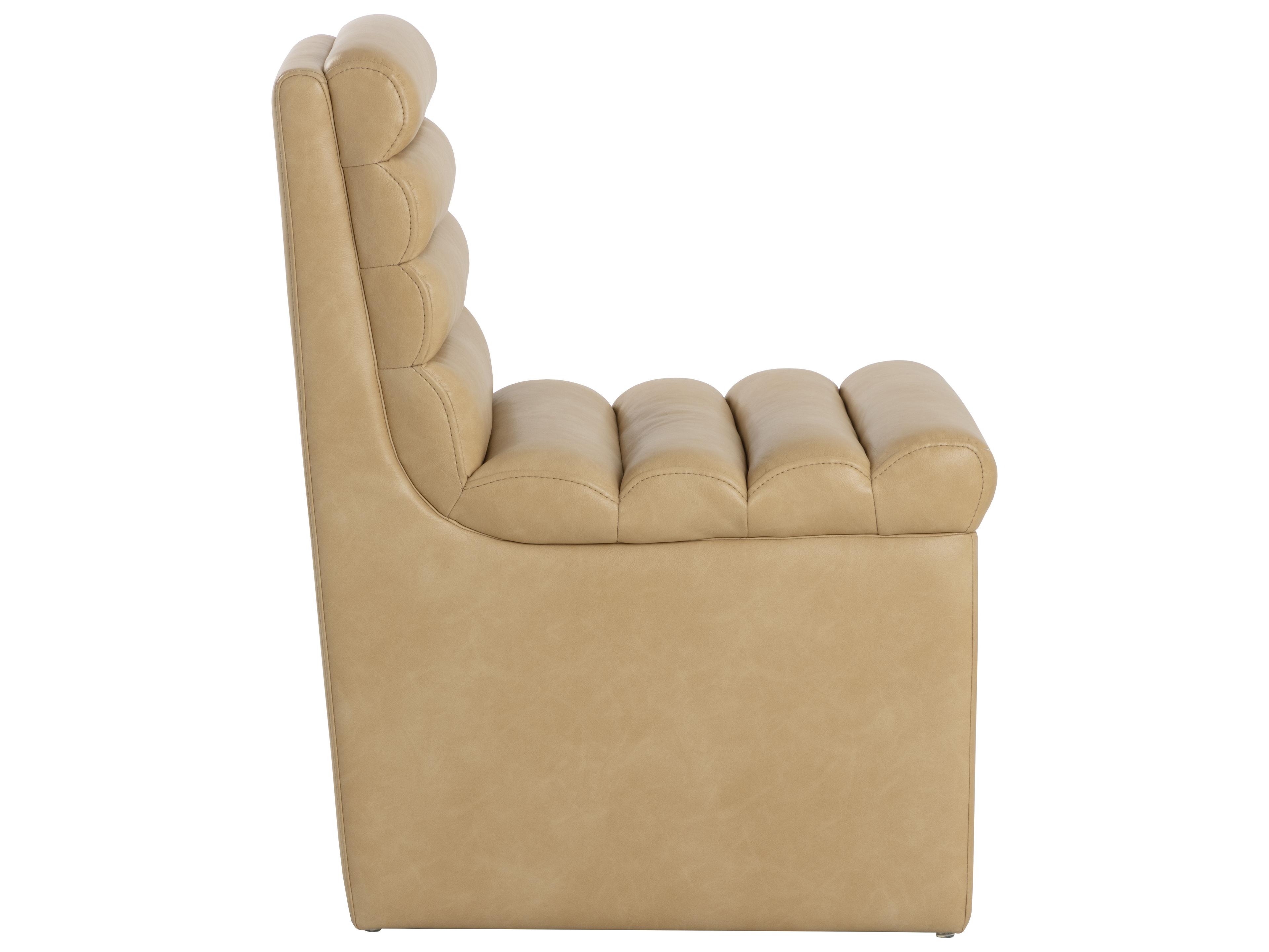 Sunpan Norm Wheeled Dining Chair in Copley Latte