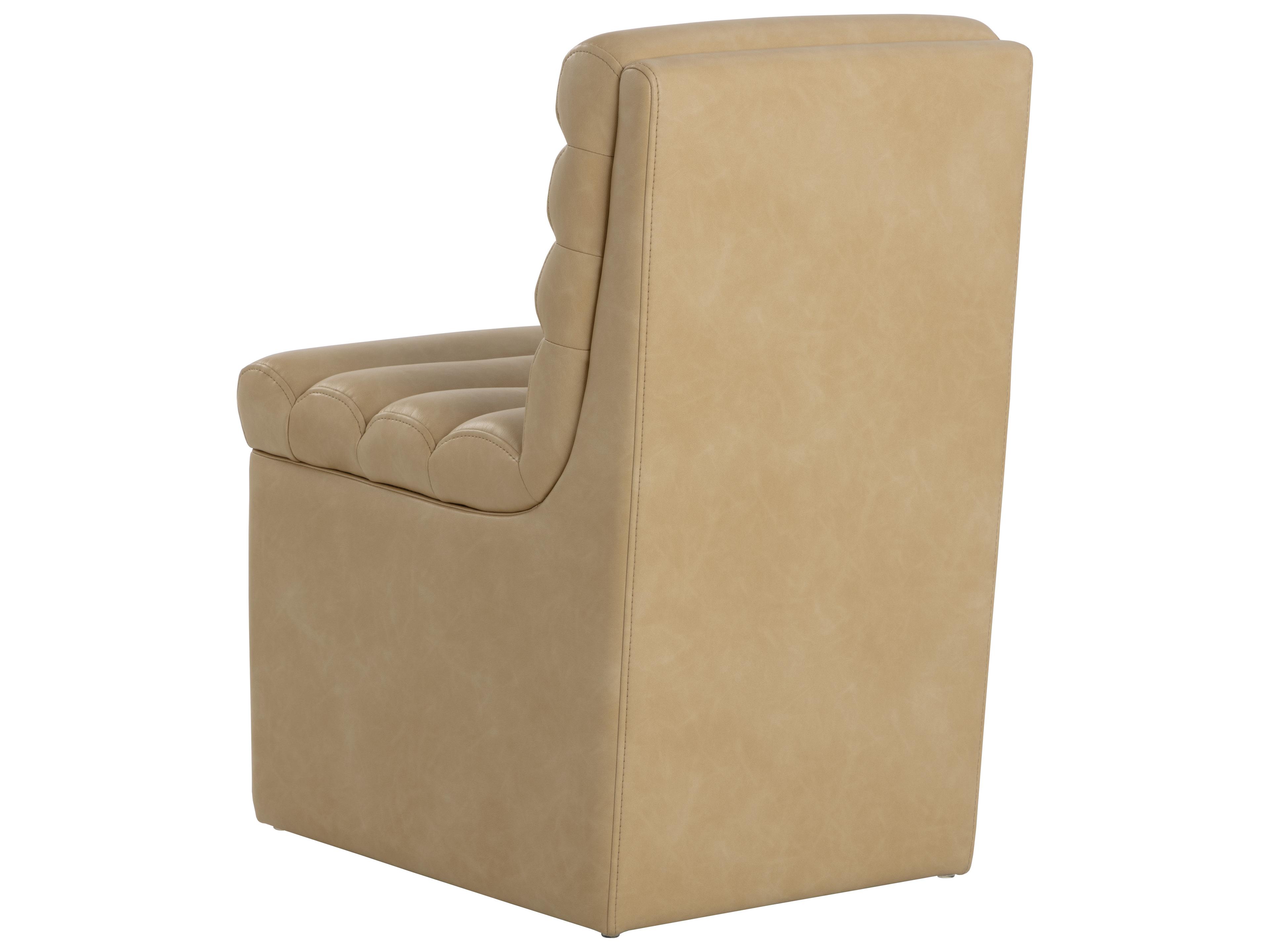 Sunpan Norm Wheeled Dining Chair in Copley Latte