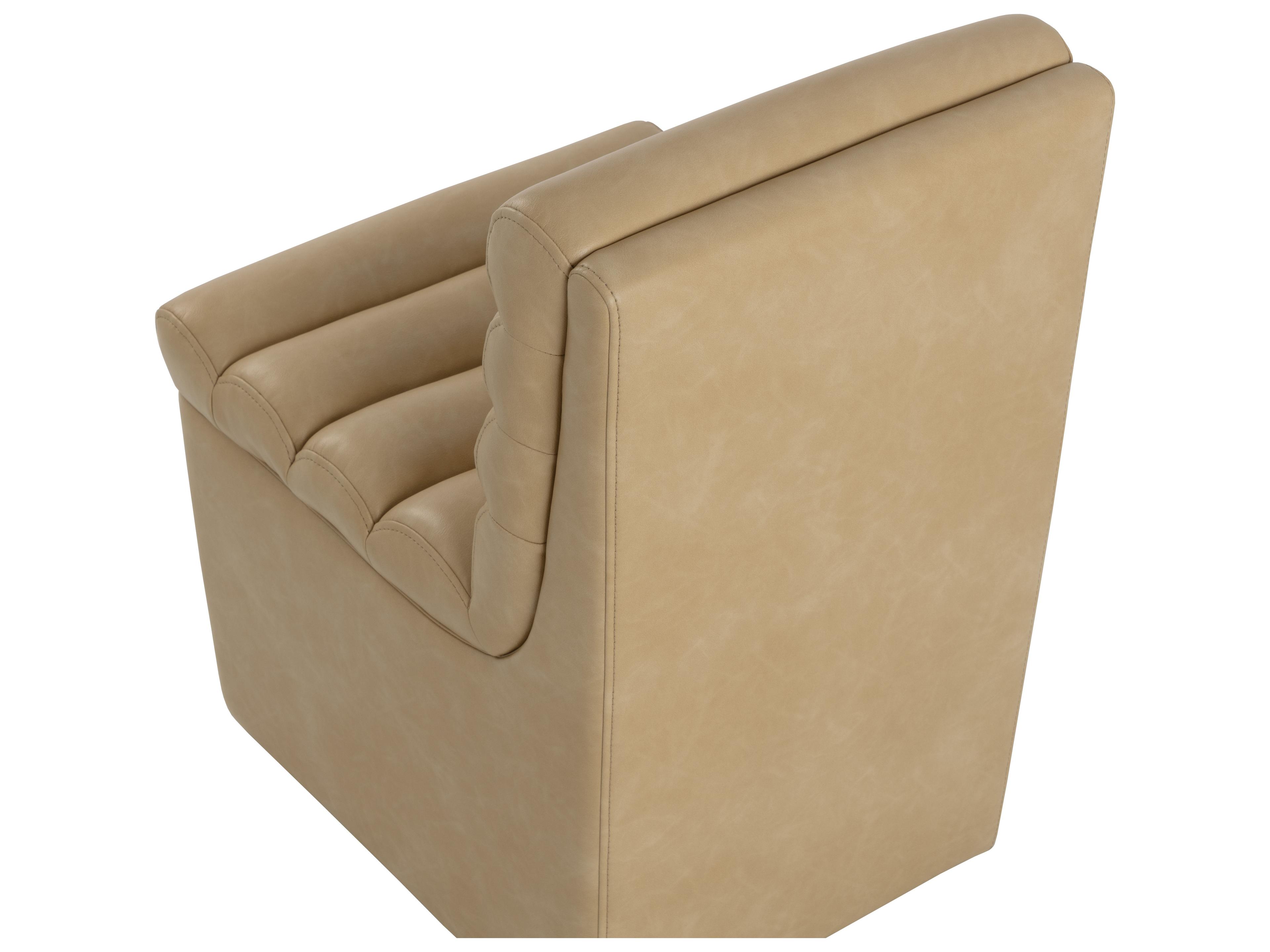 Sunpan Norm Wheeled Dining Chair in Copley Latte