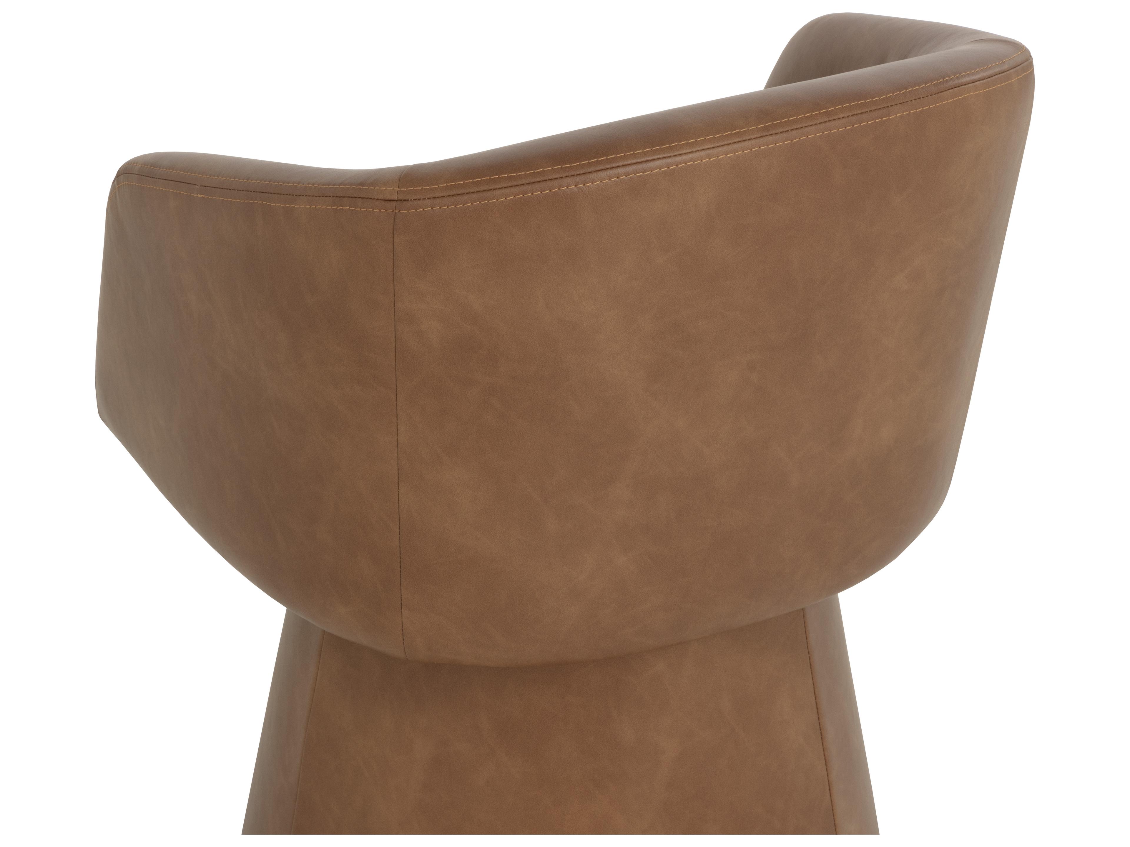 Sunpan Etta Swivel Dining Armchair in Copley Cognac