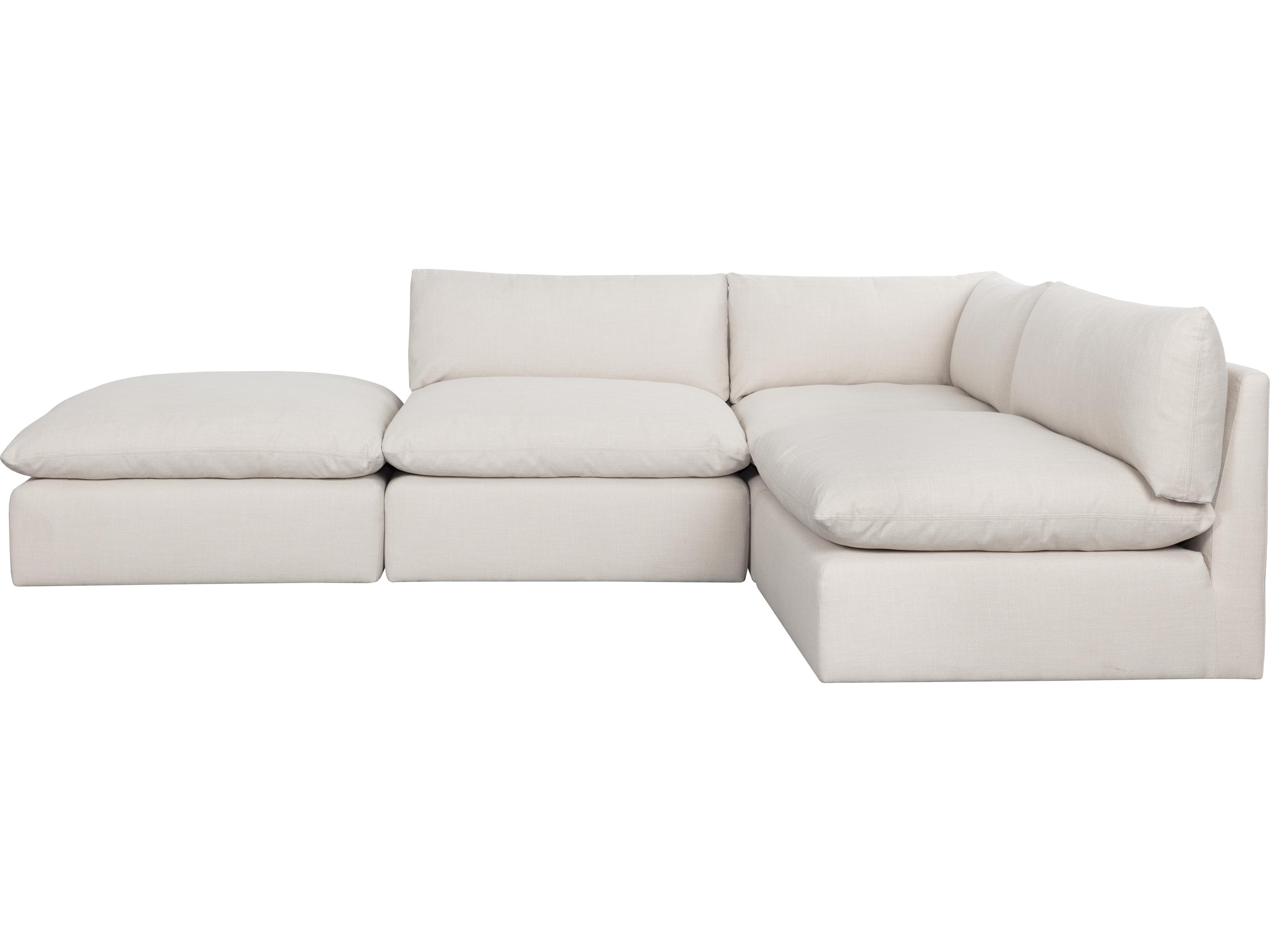 Sunpan Reve Cream Upholstered Ottoman