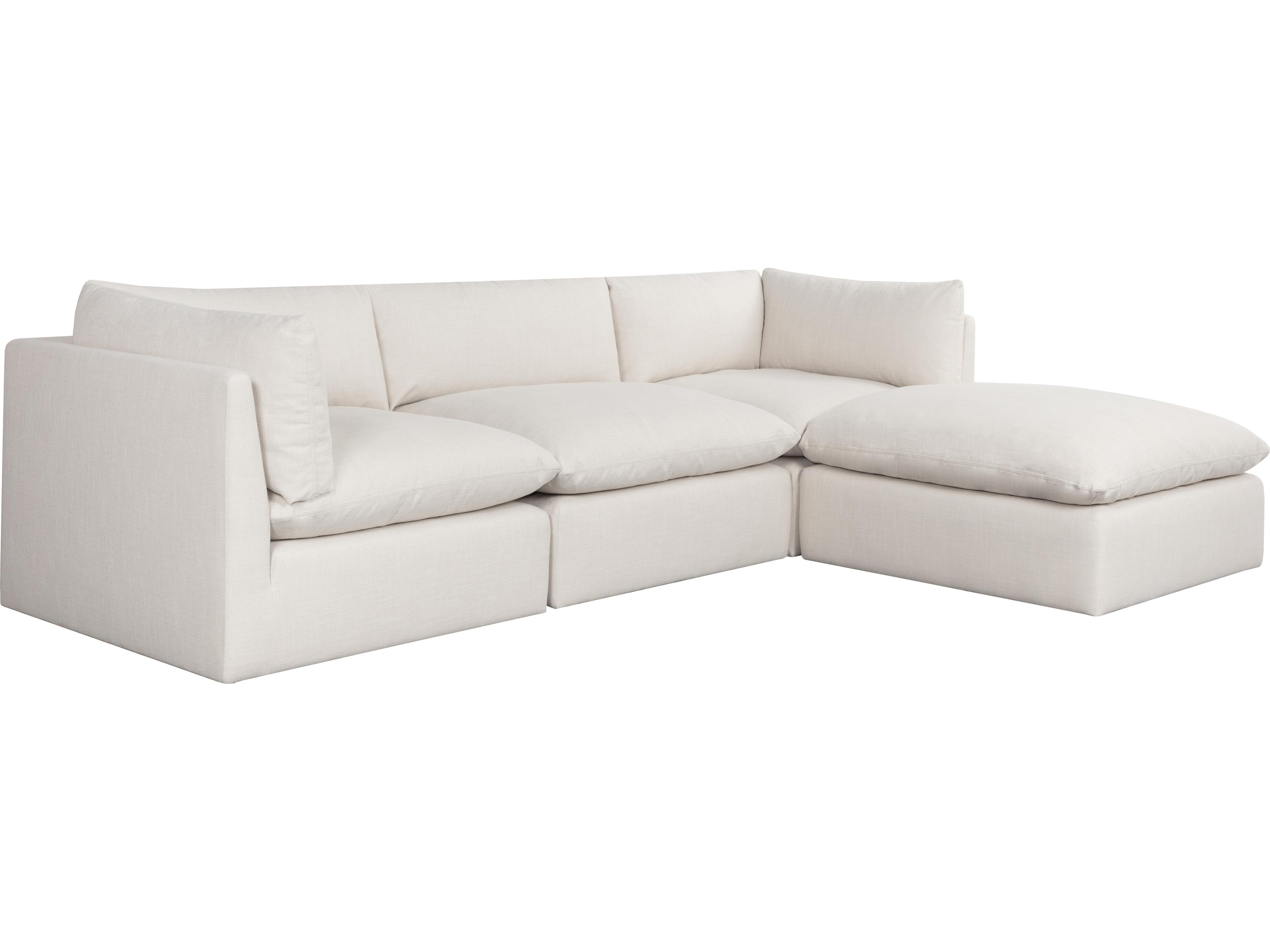 Sunpan Reve Cream Upholstered Ottoman
