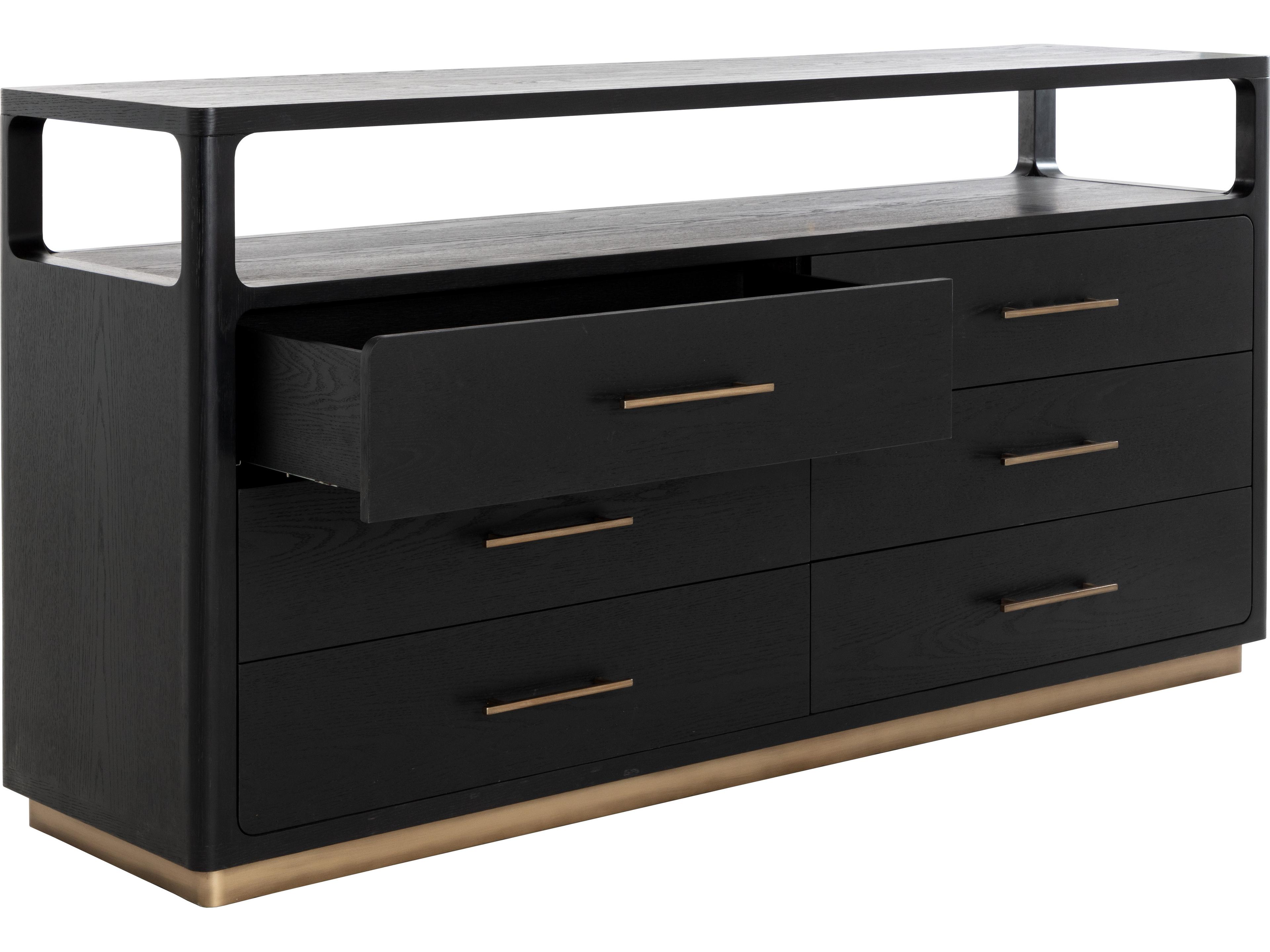 Sunpan Danette 3-Drawers Oak Wood Dresser