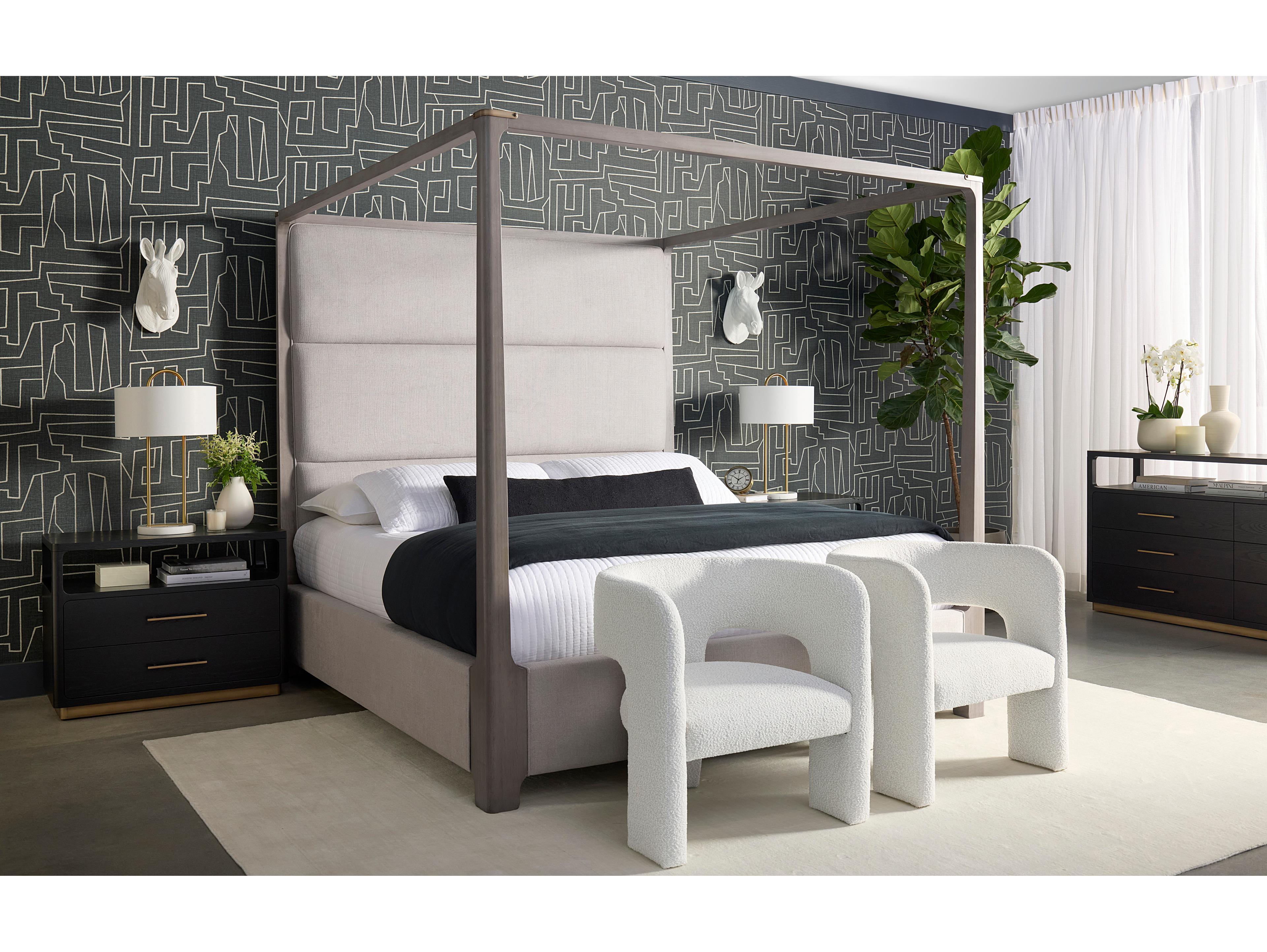 Sunpan Danette 2-Drawers Black Nightstand