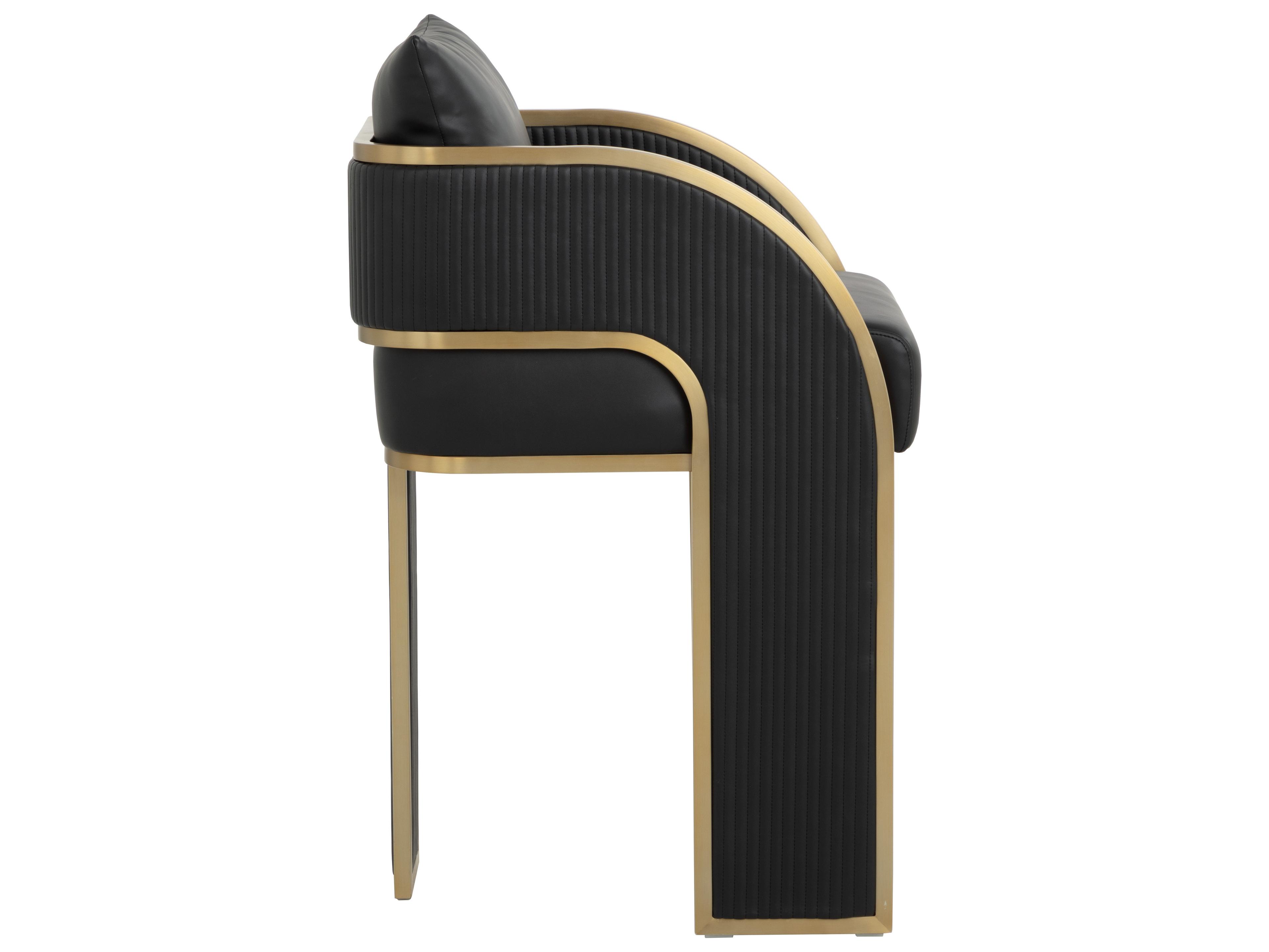 Sunpan Baz Black Faux Leather Hardwood Counter Stool