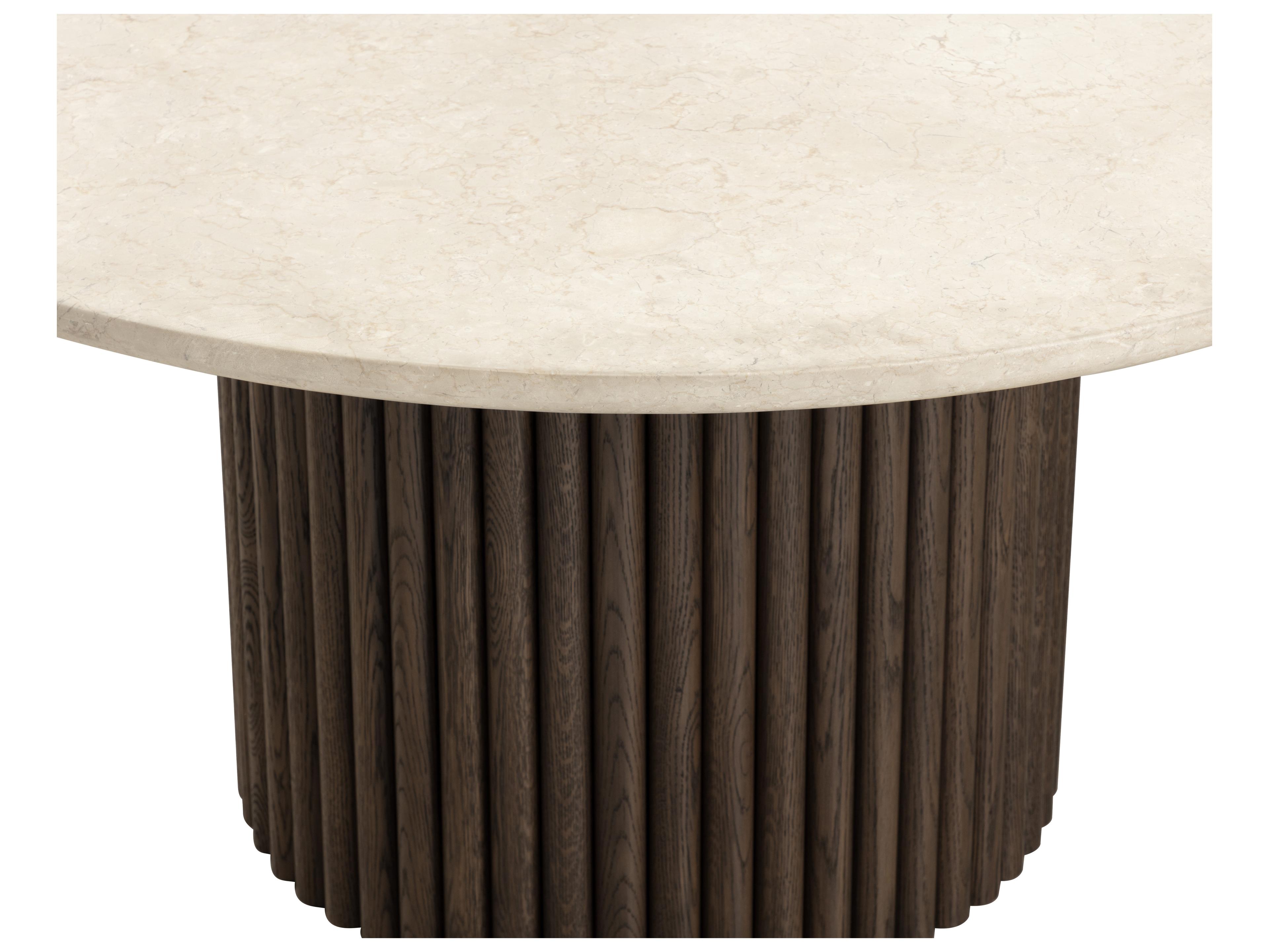 Sunpan Banyan Round Marble Brown Dining Table