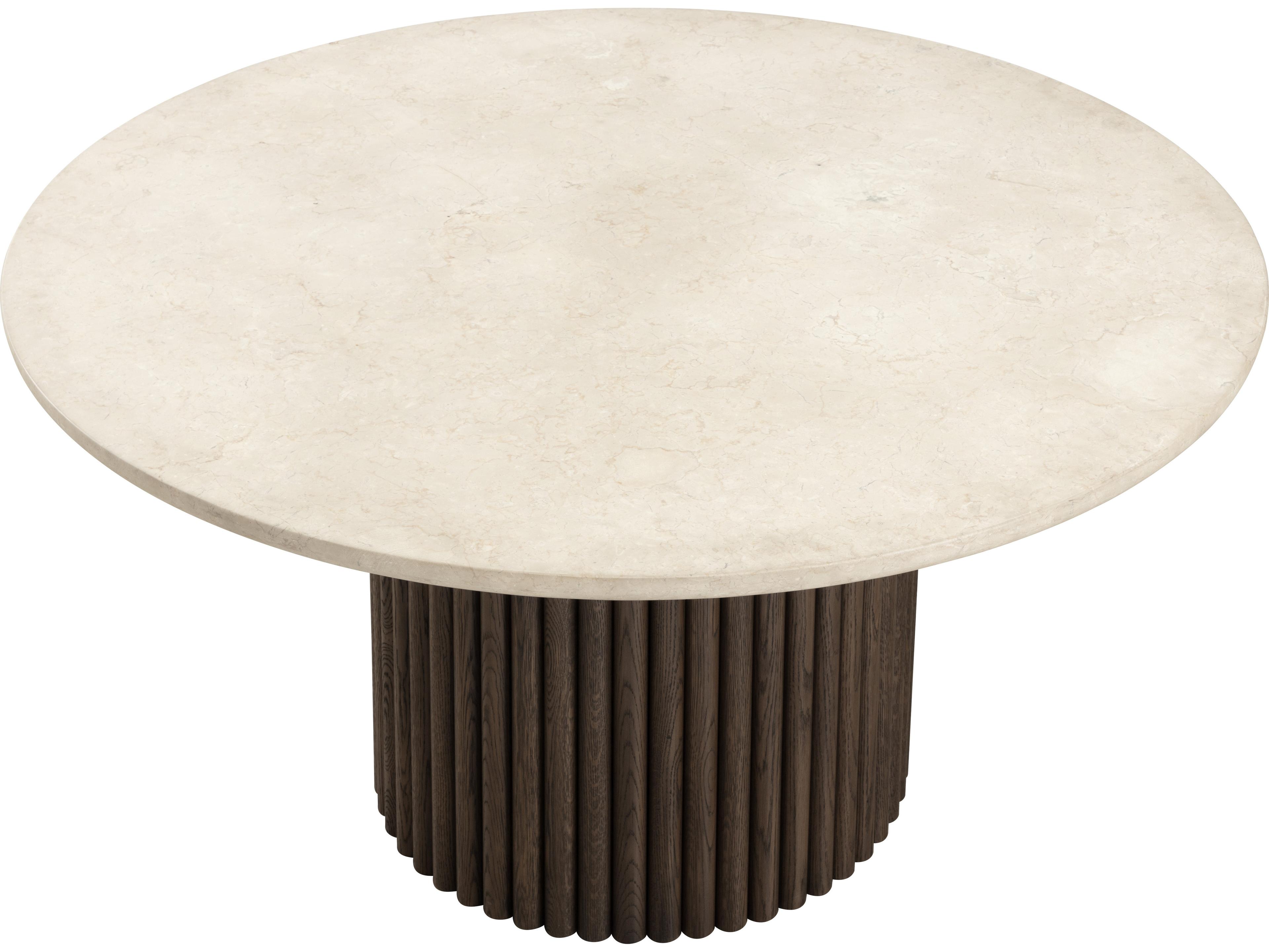 Sunpan Banyan Round Marble Brown Dining Table