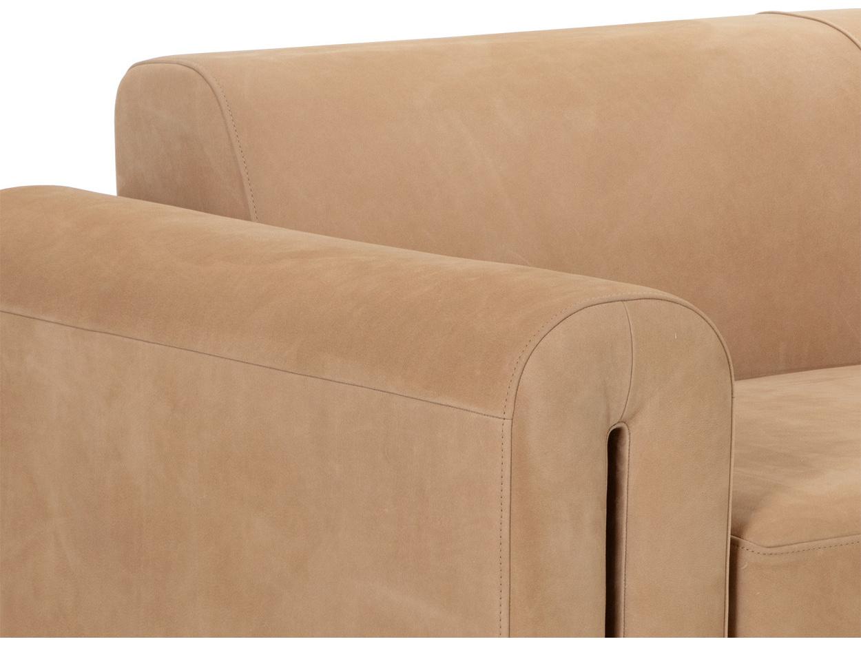 Sunpan Romer Brown Leather Sofa