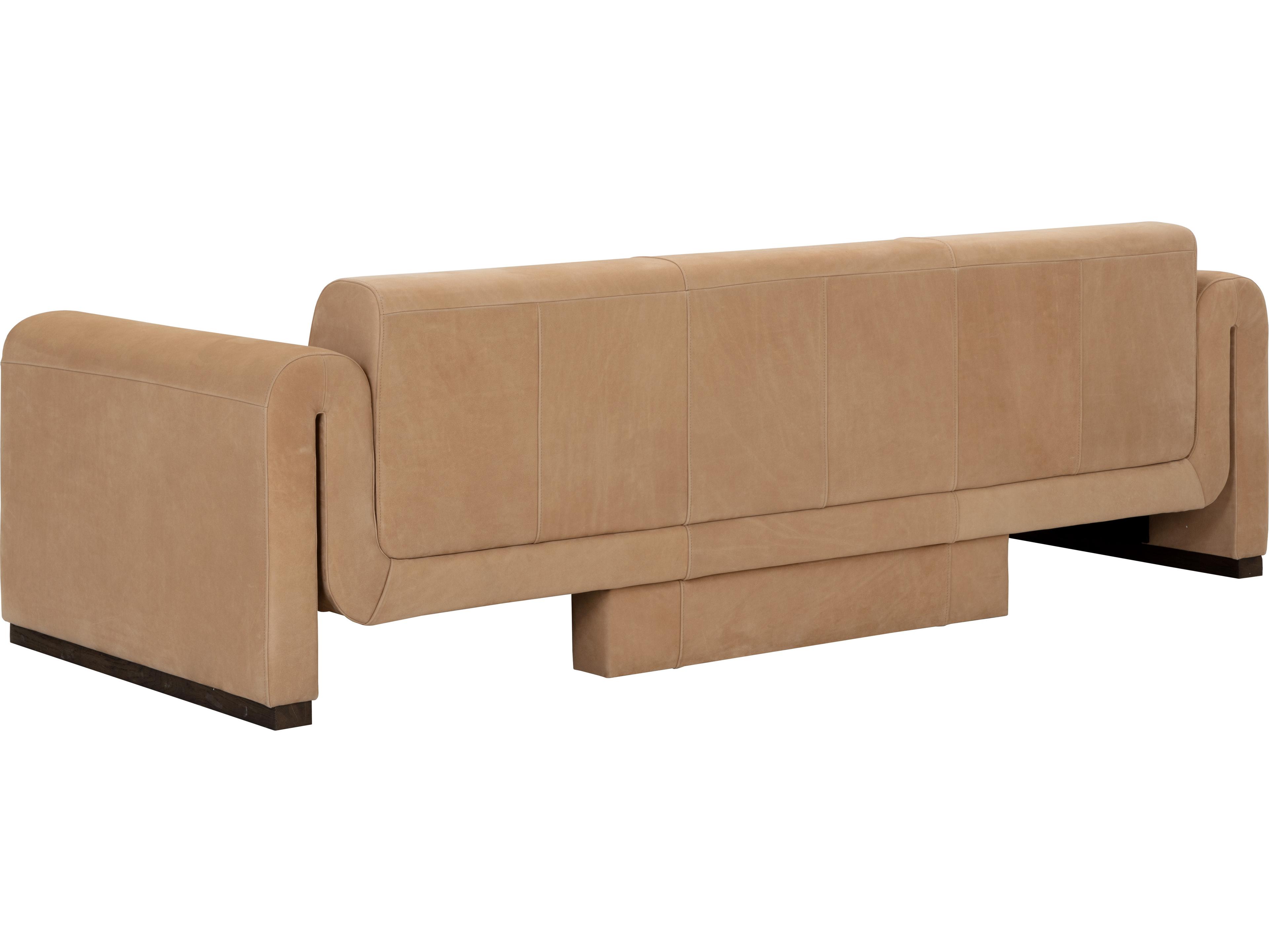 Sunpan Romer Brown Leather Sofa