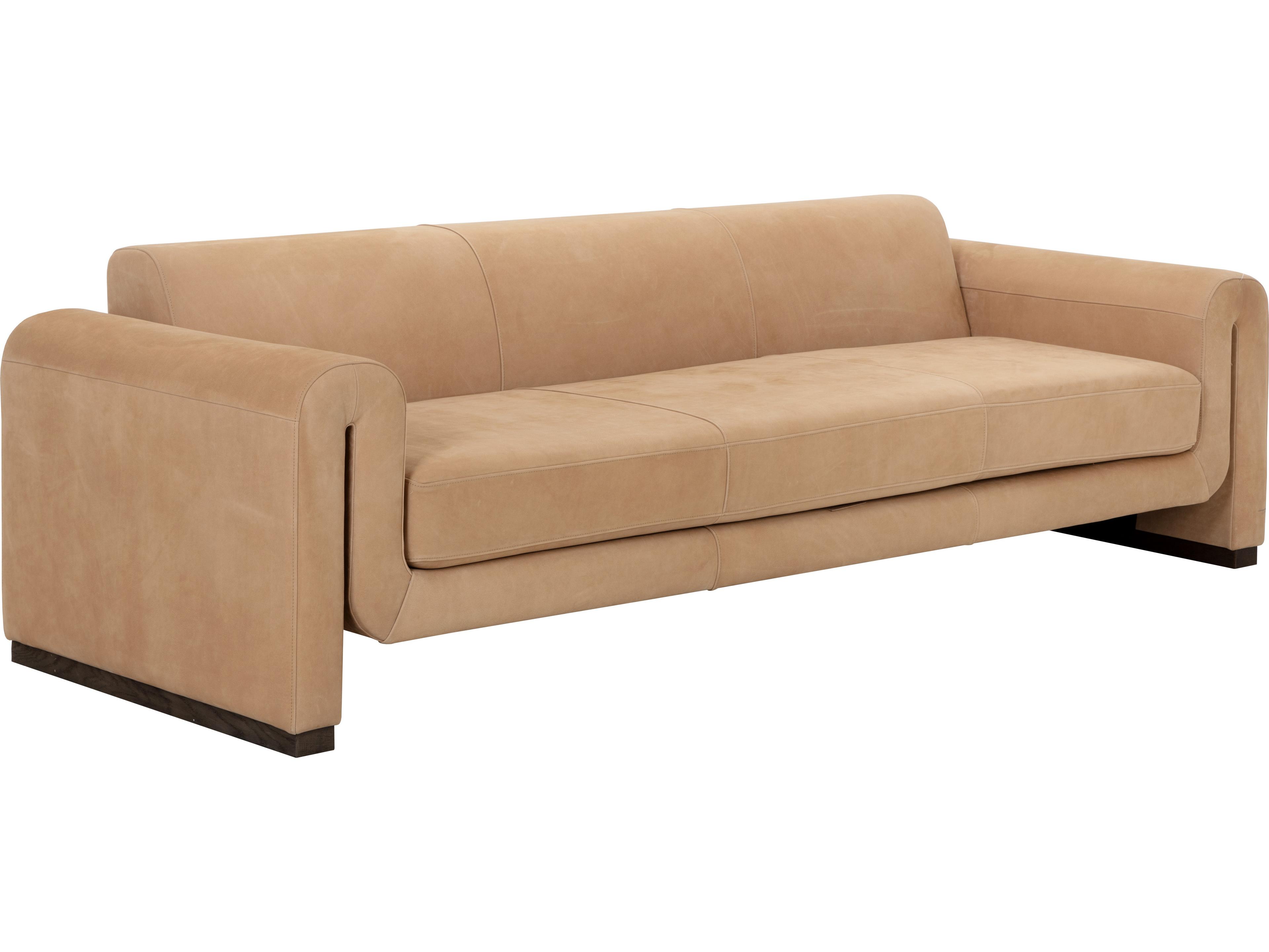 Sunpan Romer Brown Leather Sofa