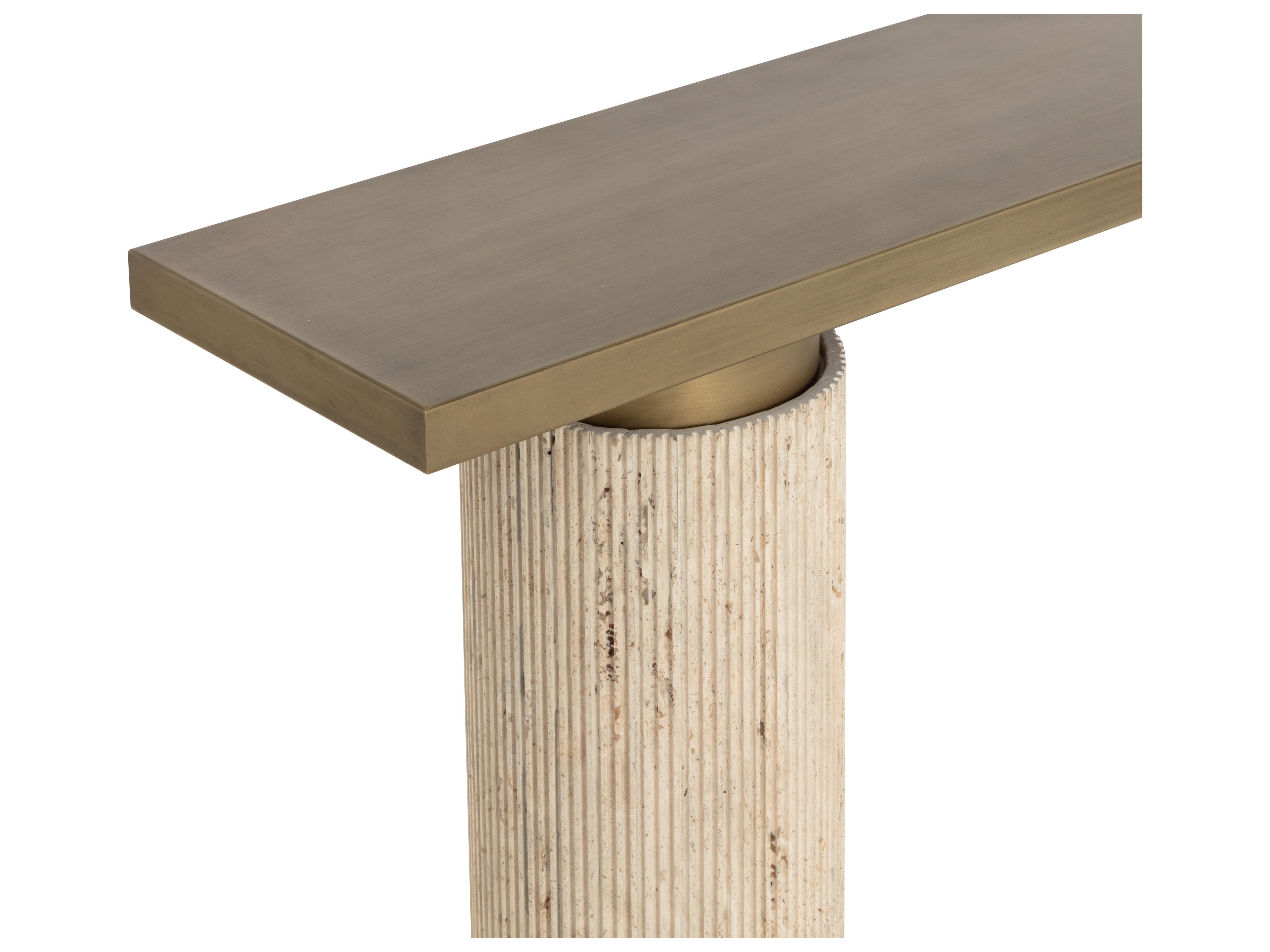 Sunpan Ashva Rectangular Metal Gold Console Table