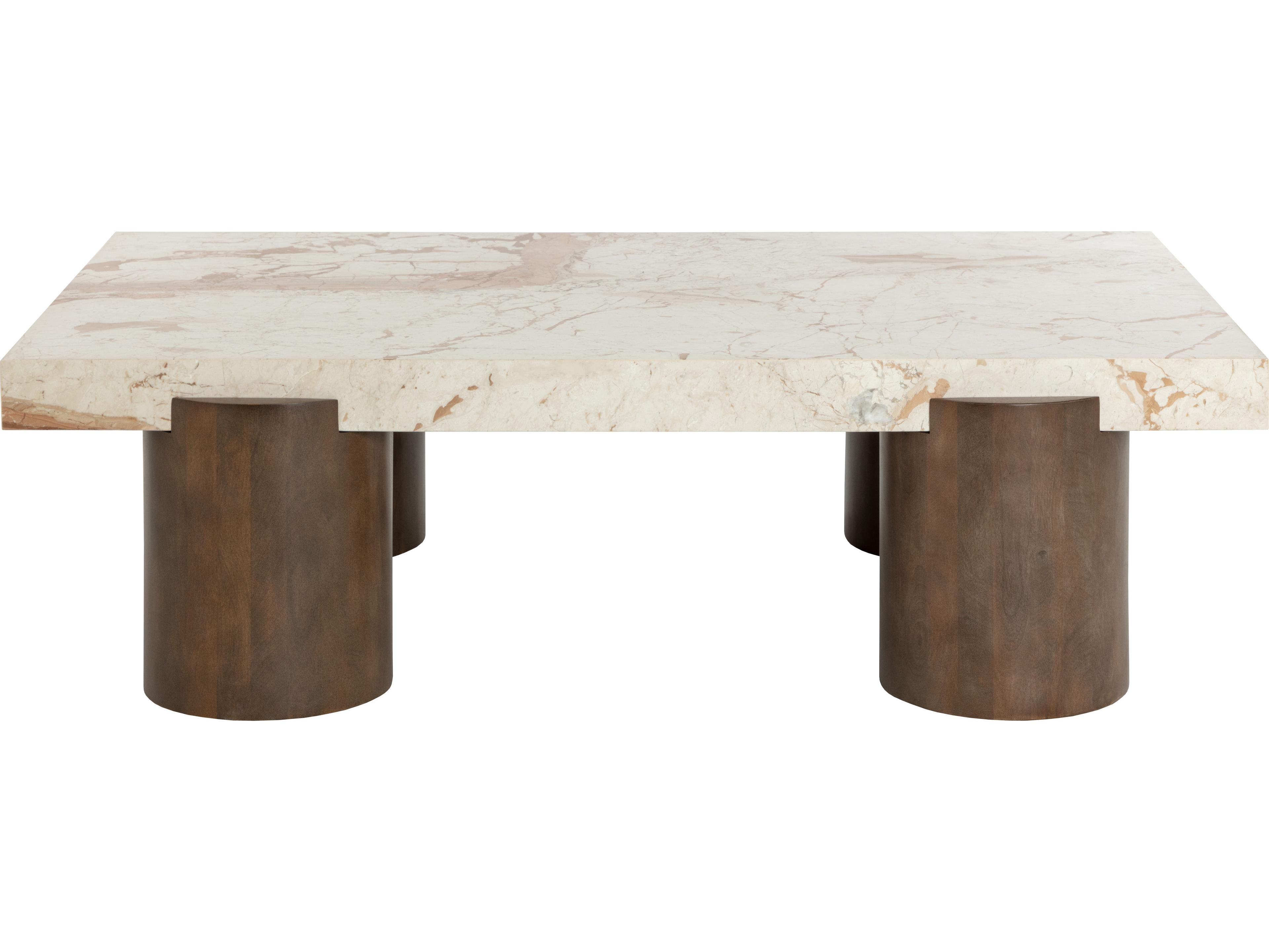 Sunpan Ardi Rectangular Marble Cream Coffee Table