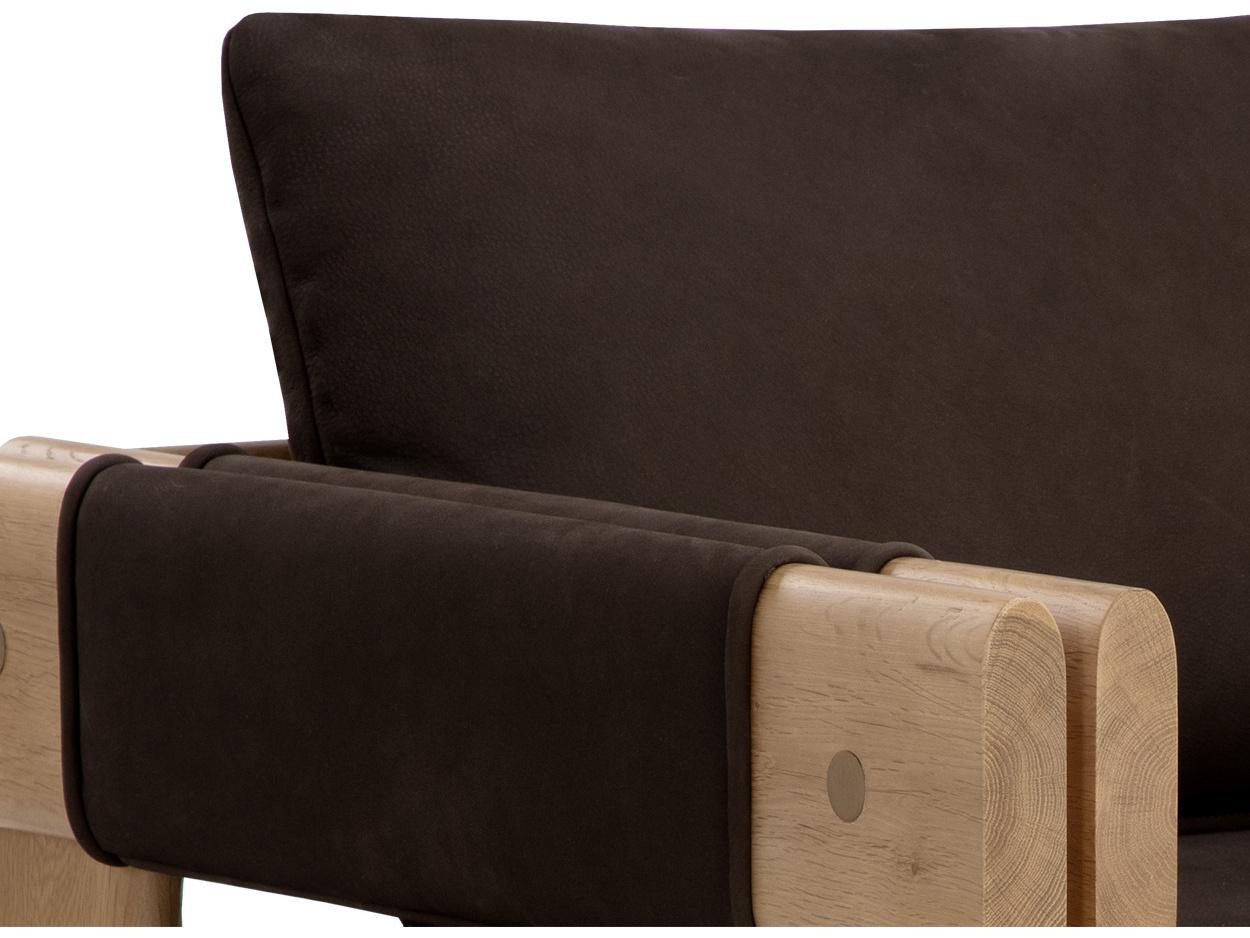 Sunpan Carmichael Brown Leather Accent Chair