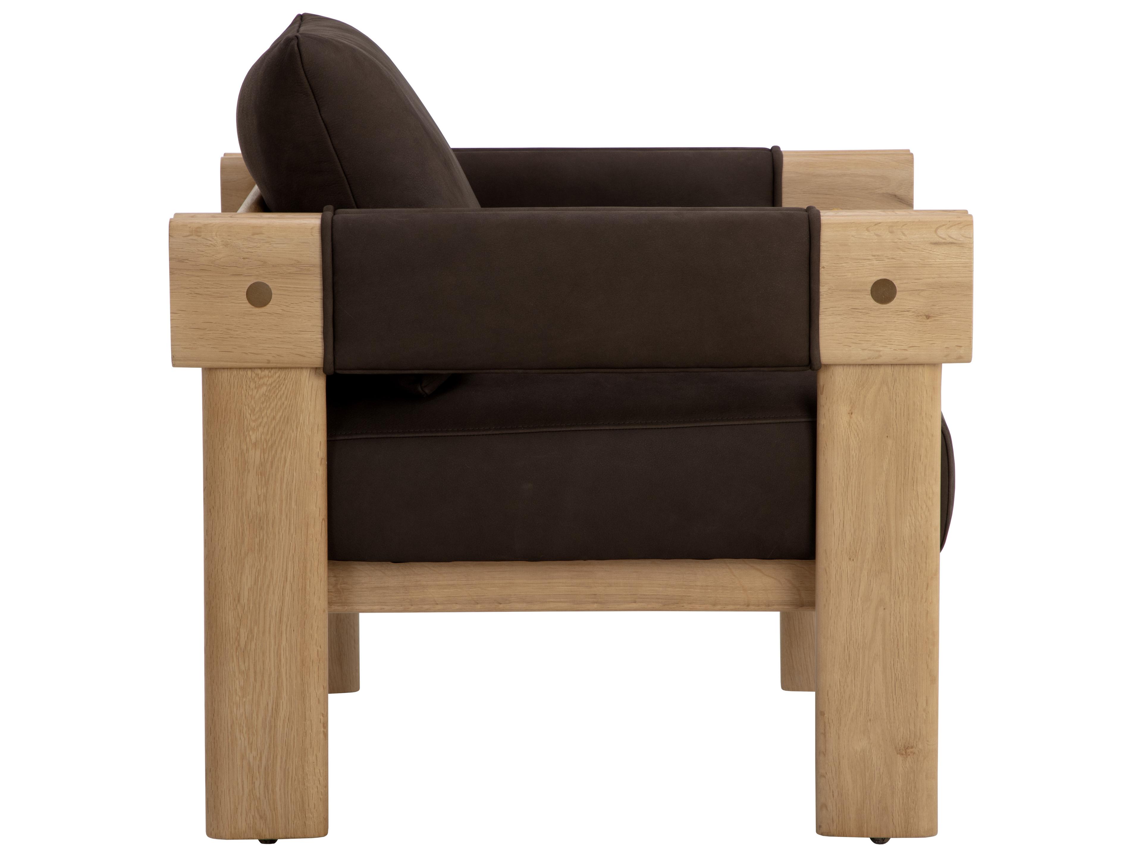 Sunpan Carmichael Brown Leather Accent Chair