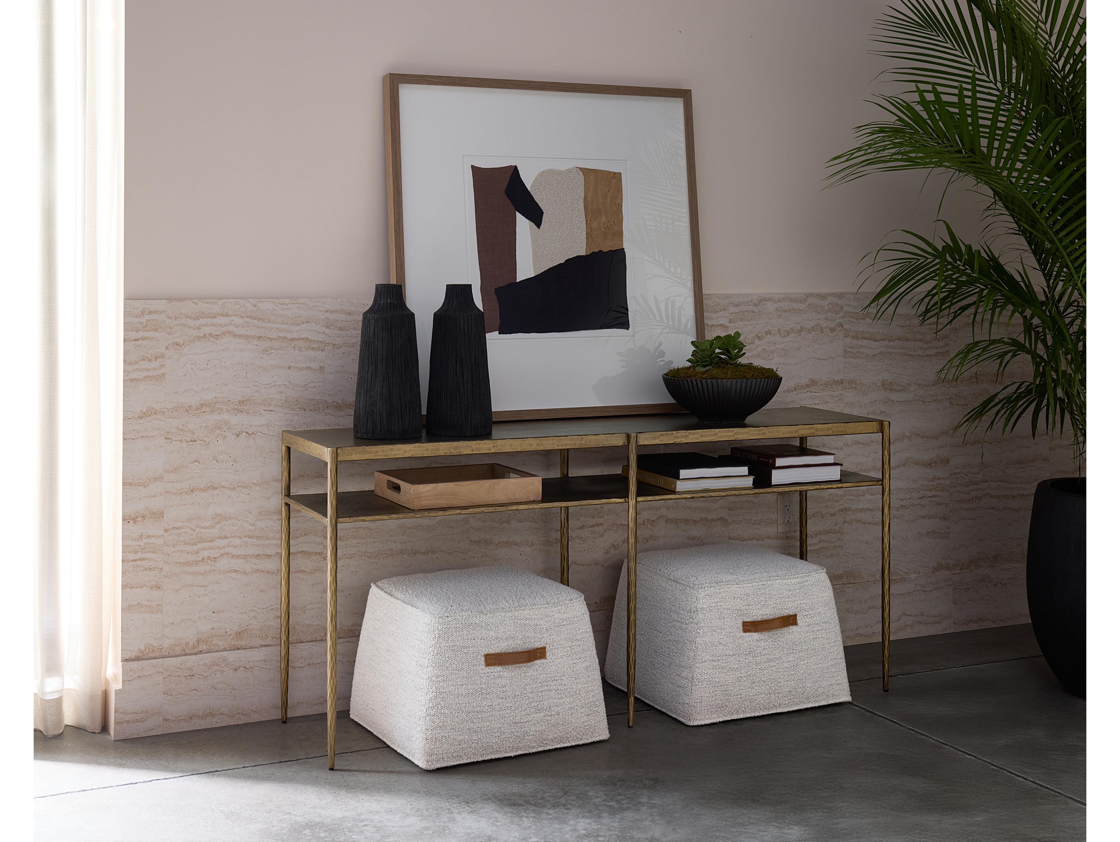 Sunpan Naini Rectangular Metal Gold Console Table