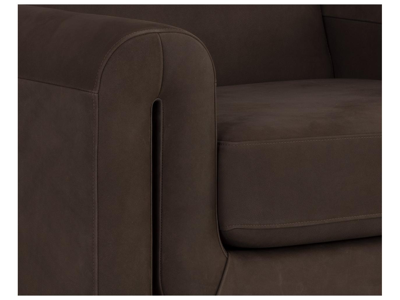 Sunpan Romer Brown Leather Accent Chair