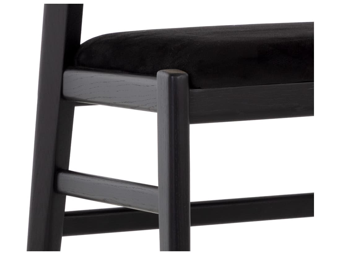 Sunpan Annex Black Upholstered Oak Wood Counter Stool