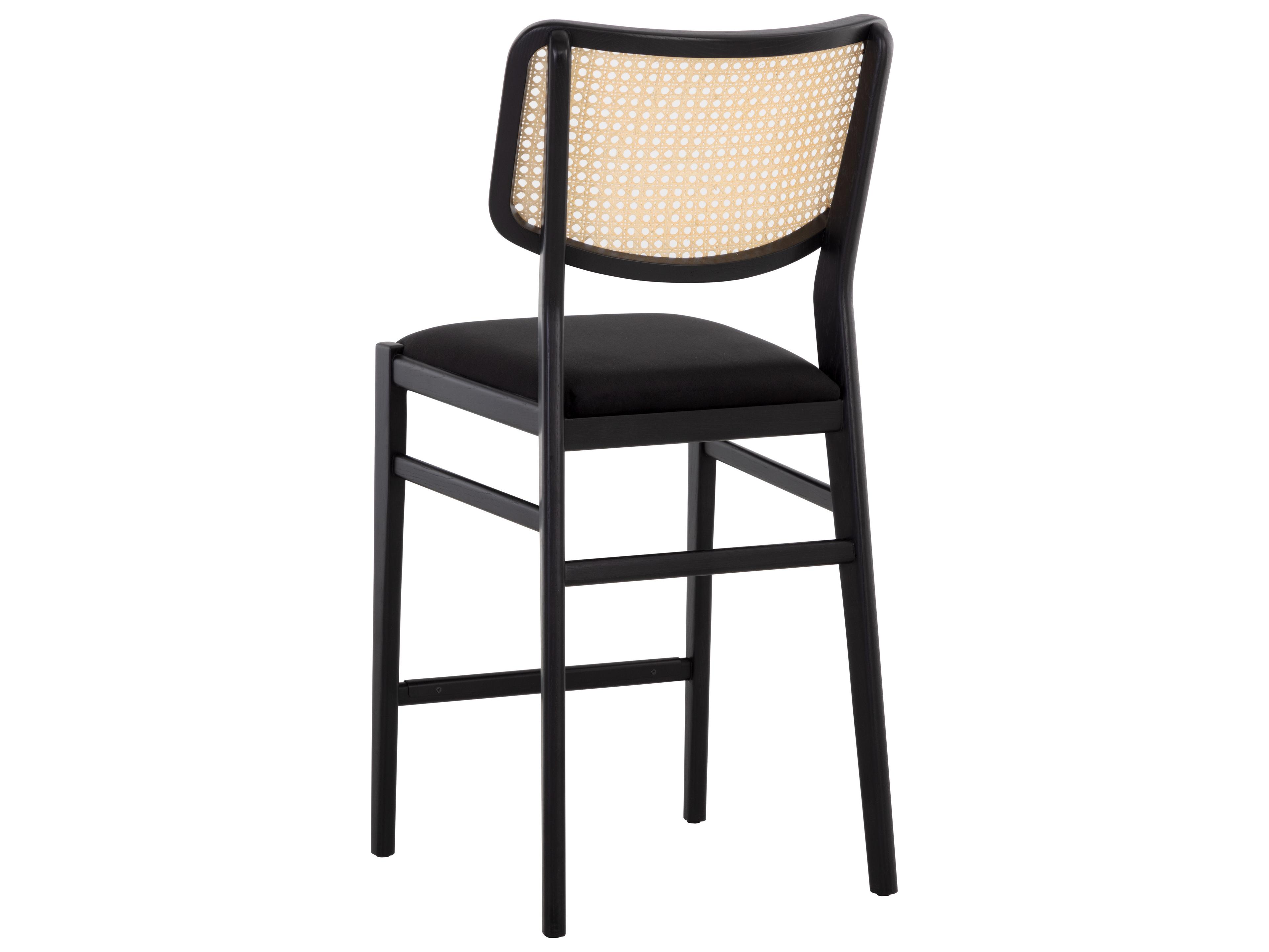 Sunpan Annex Black Upholstered Oak Wood Counter Stool