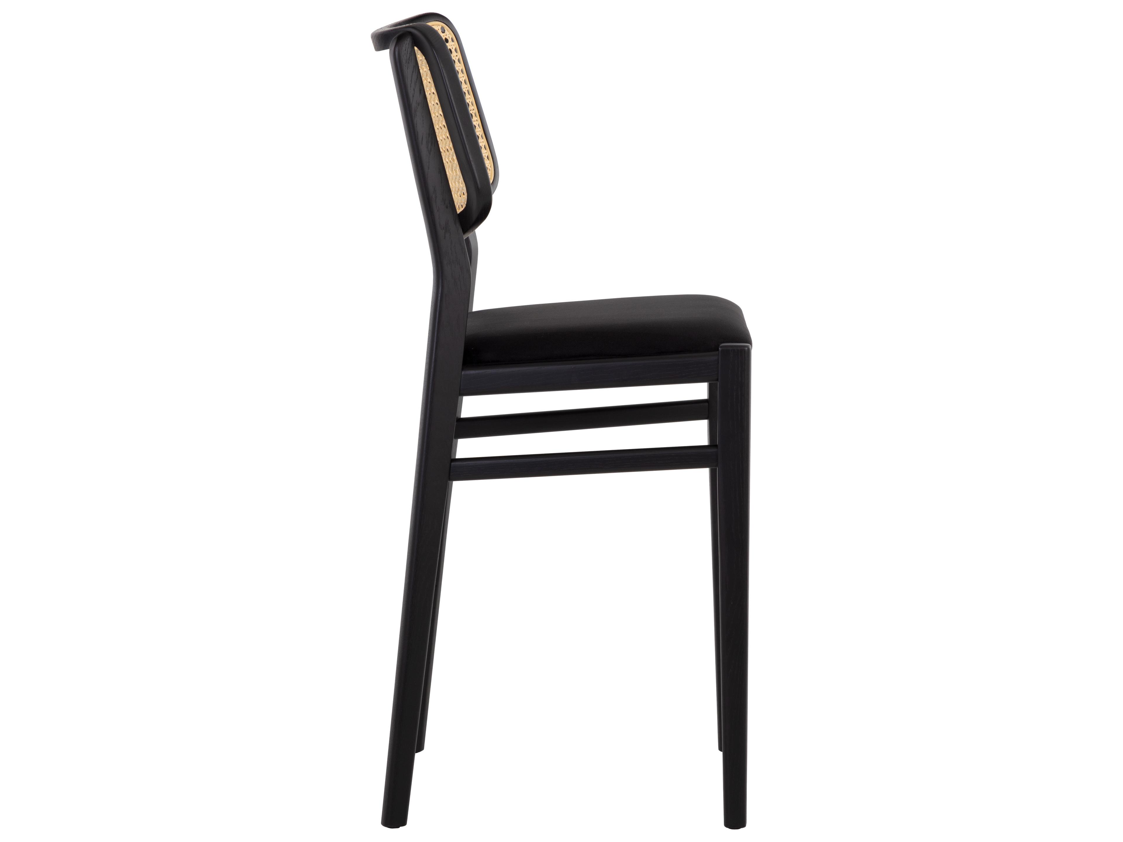 Sunpan Annex Black Upholstered Oak Wood Counter Stool