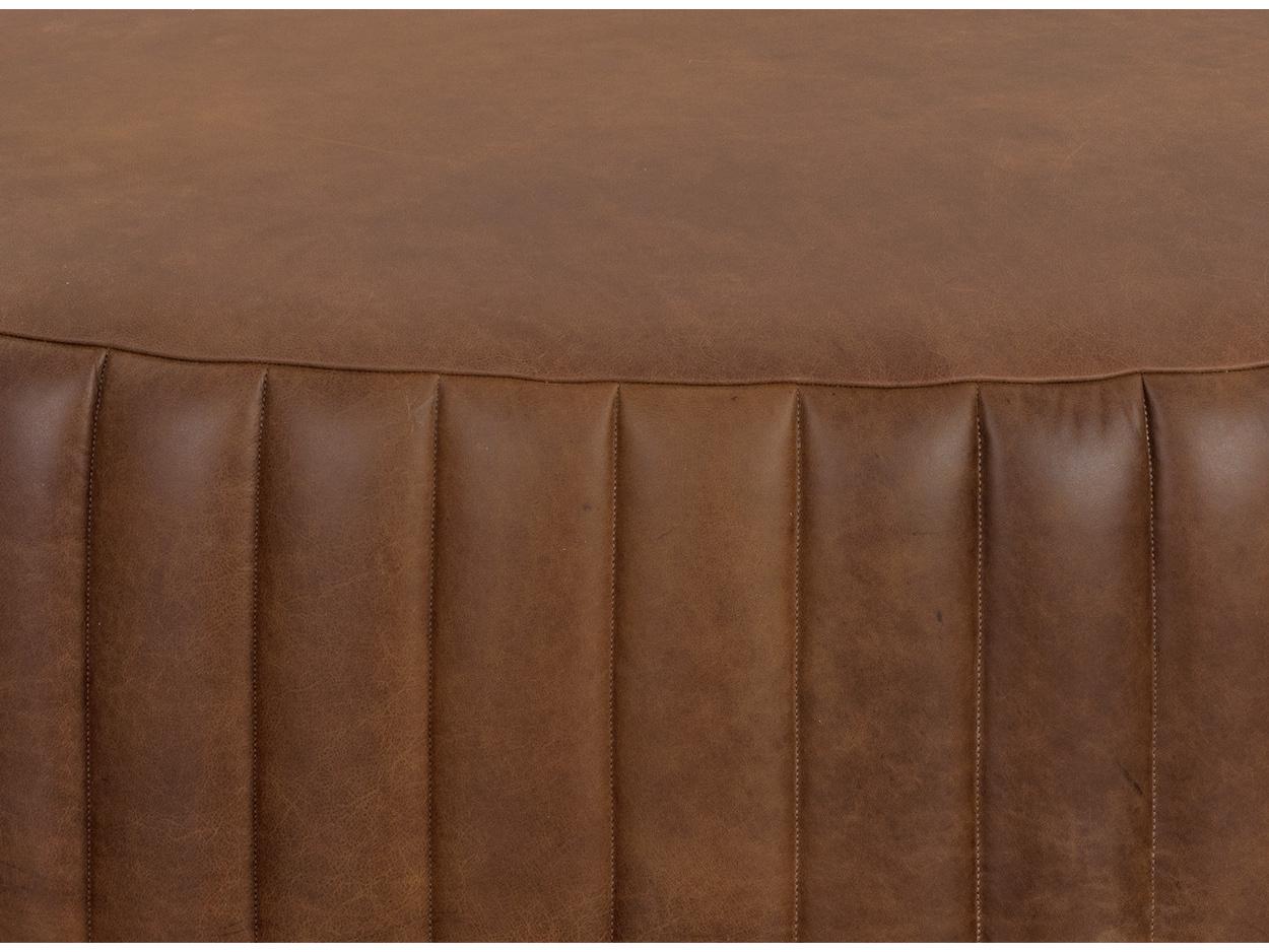Sunpan Divano  Brown Leather Ottoman