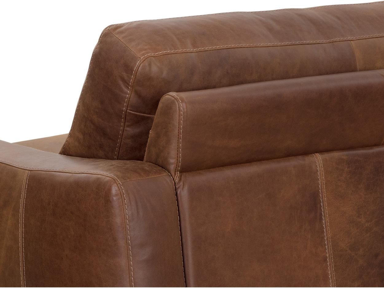 Sunpan Rafael Brown Leather Sofa