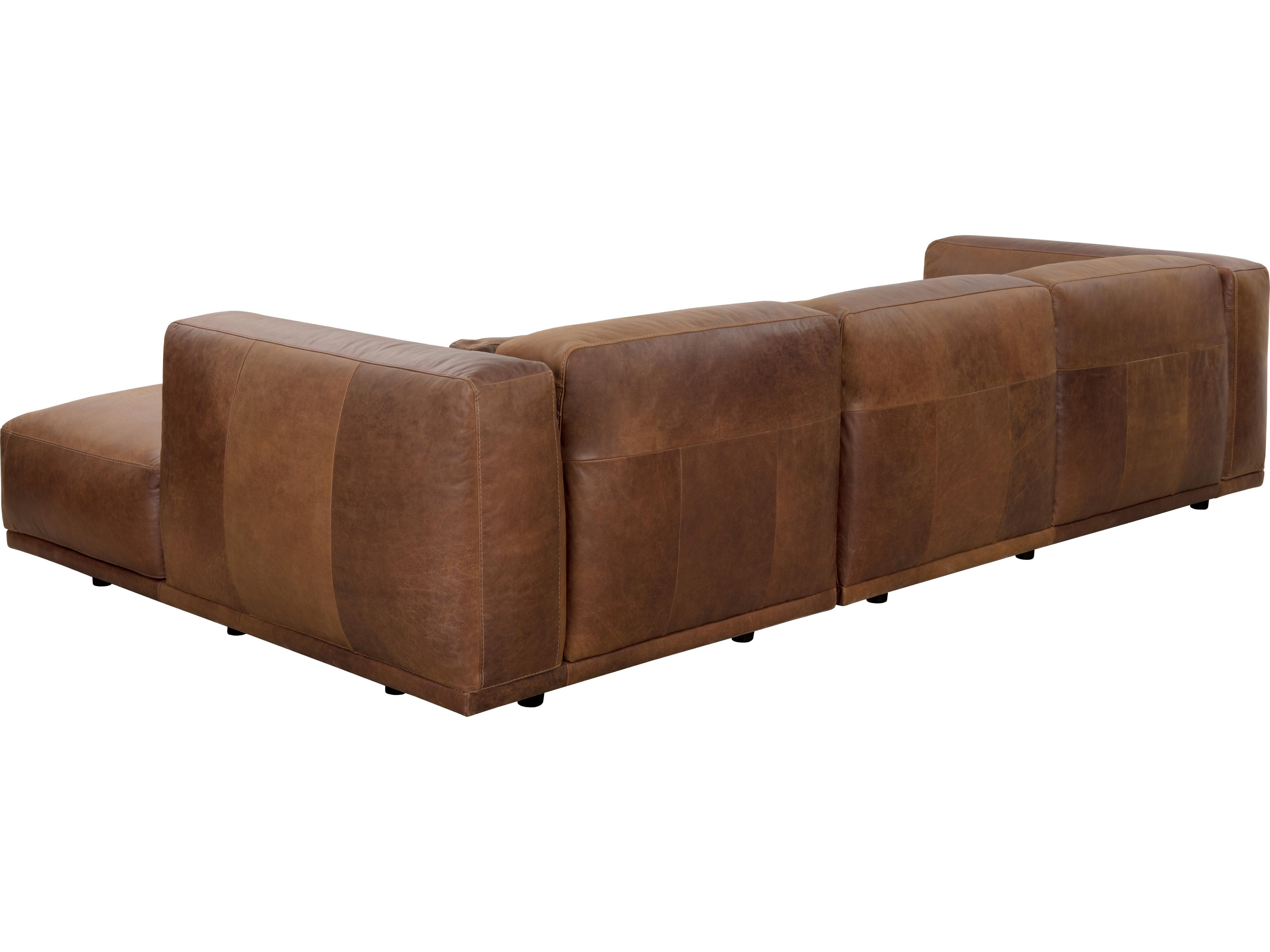 Sunpan Beau Leather Sectional Sofa