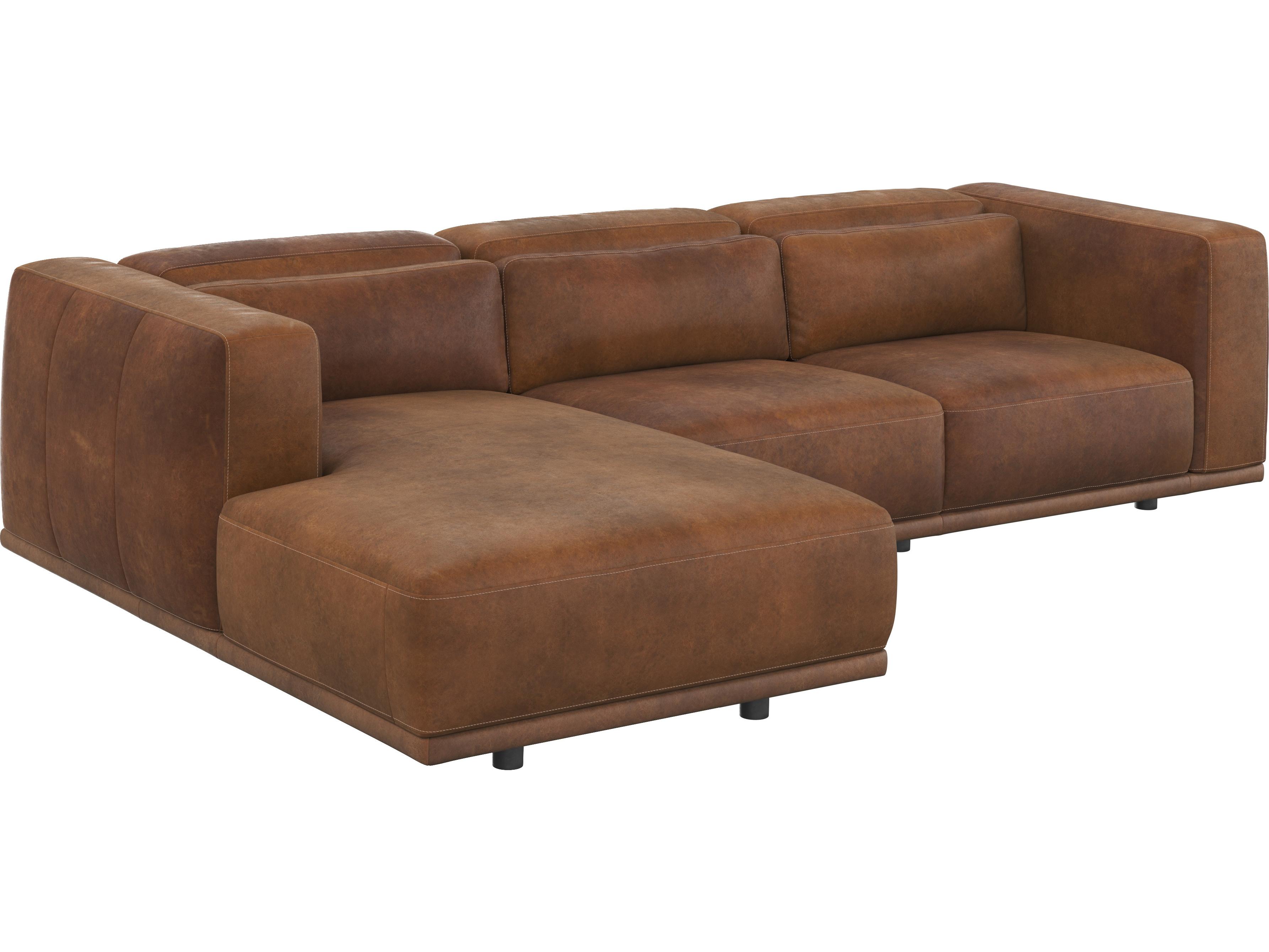 Sunpan Beau Leather Sectional Sofa