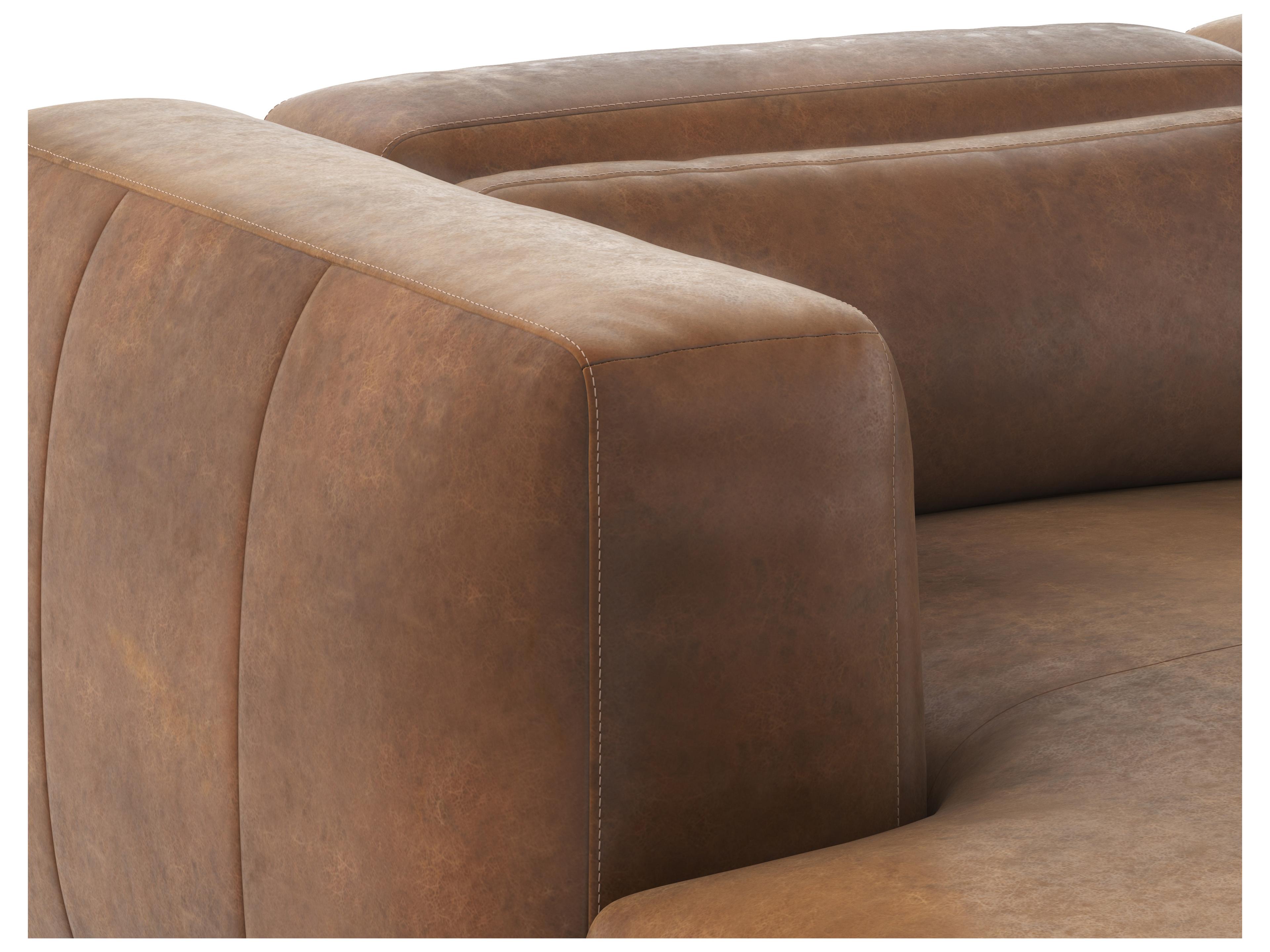 Sunpan Beau Leather Sectional Sofa