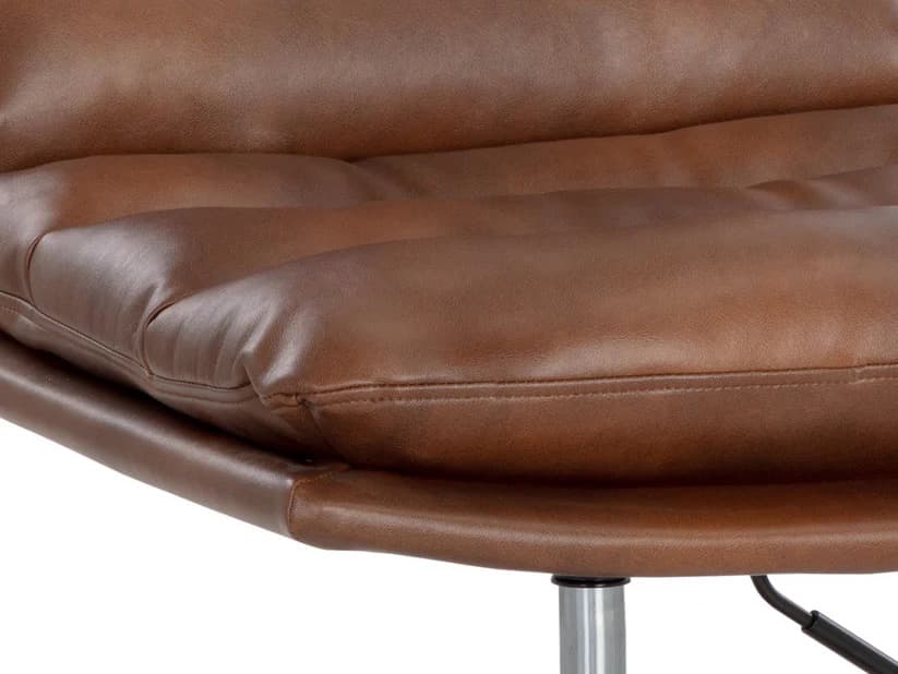 Sunpan Stinson Brown Faux Leather Adjustable Swivel Computer Office Chair