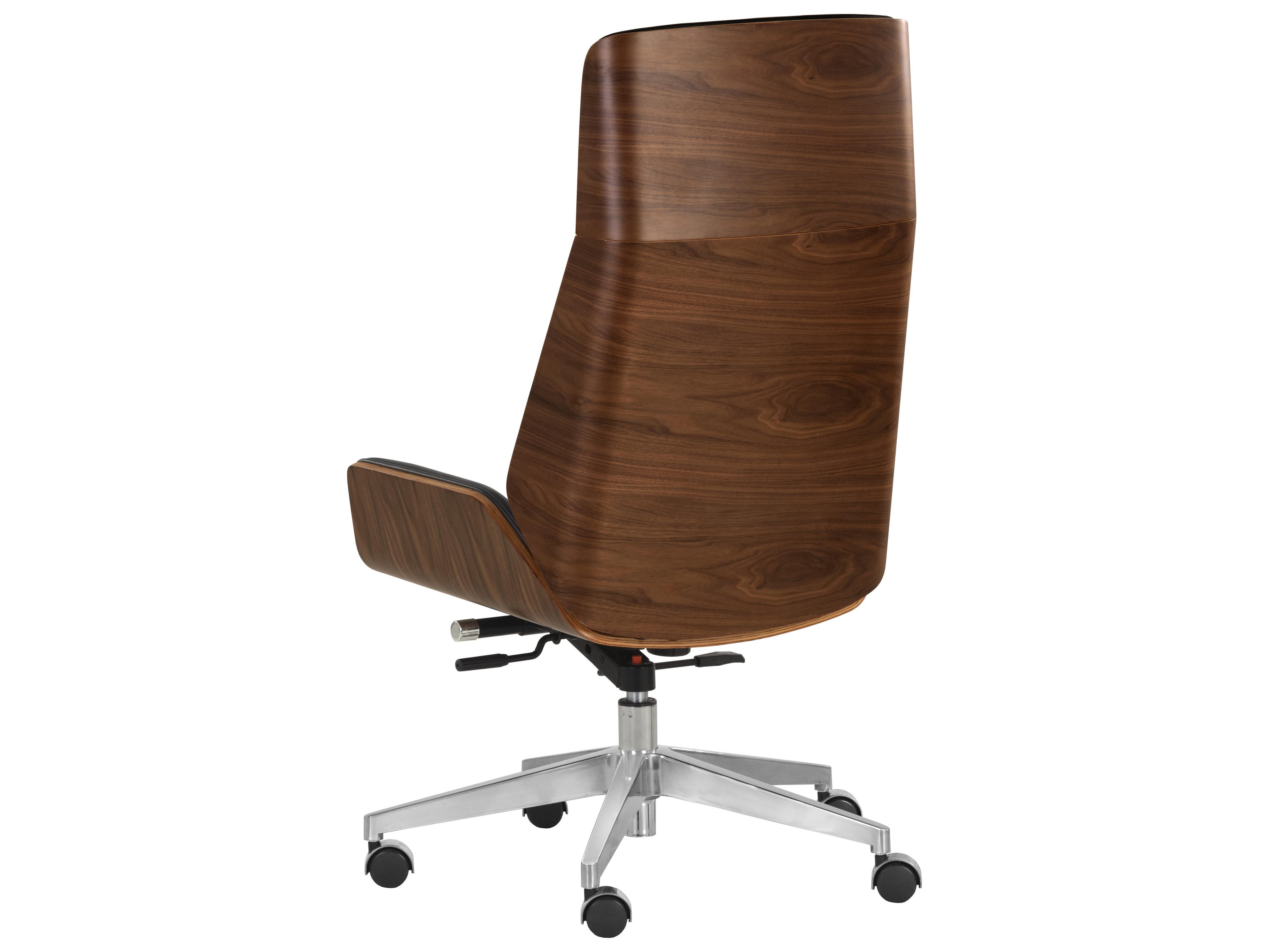 Sunpan Rhett Black Faux Leather Adjustable Executive Desk Chair