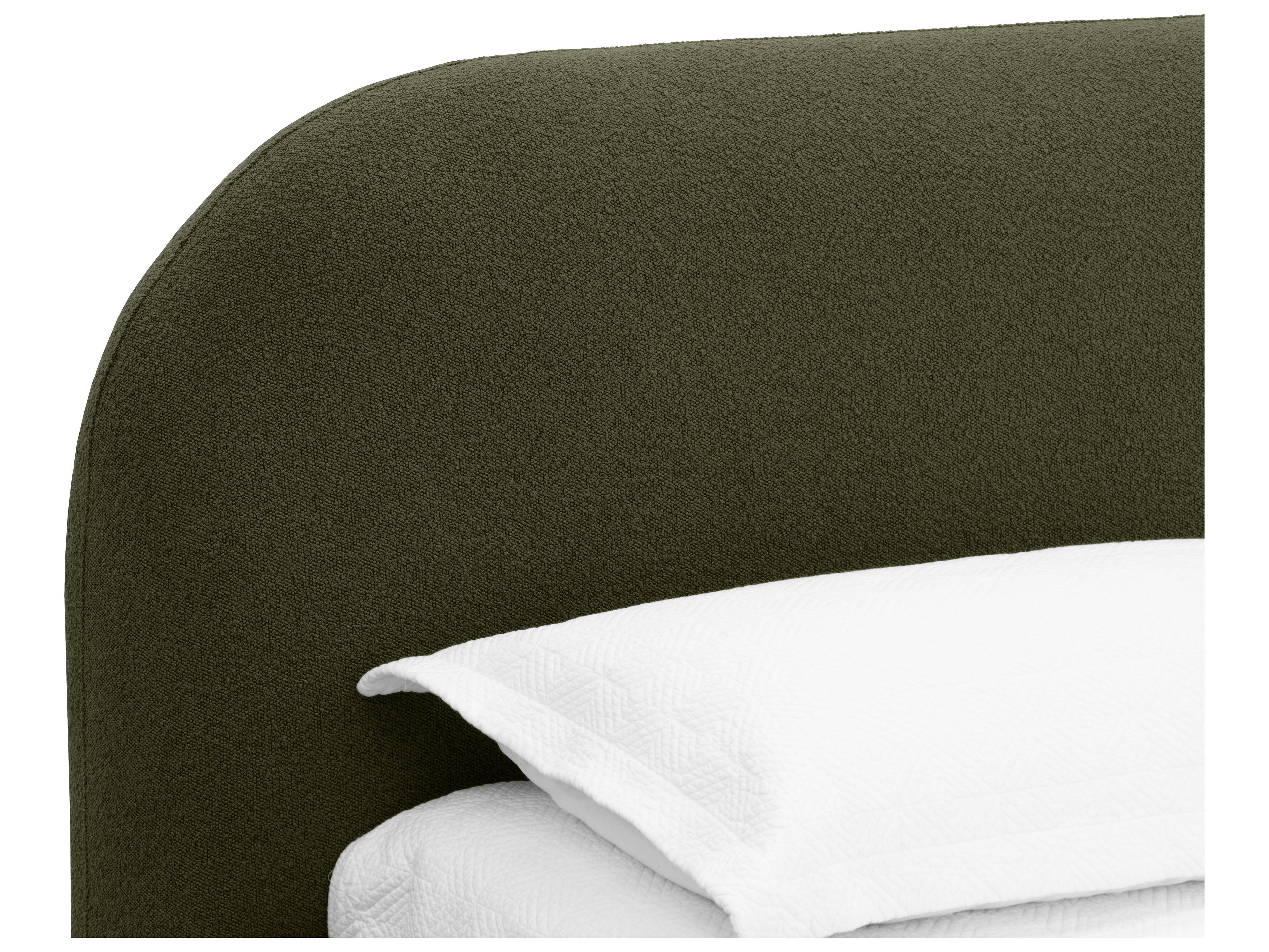 Sunpan Marin Green Oak Wood Upholstered King Platform Bed