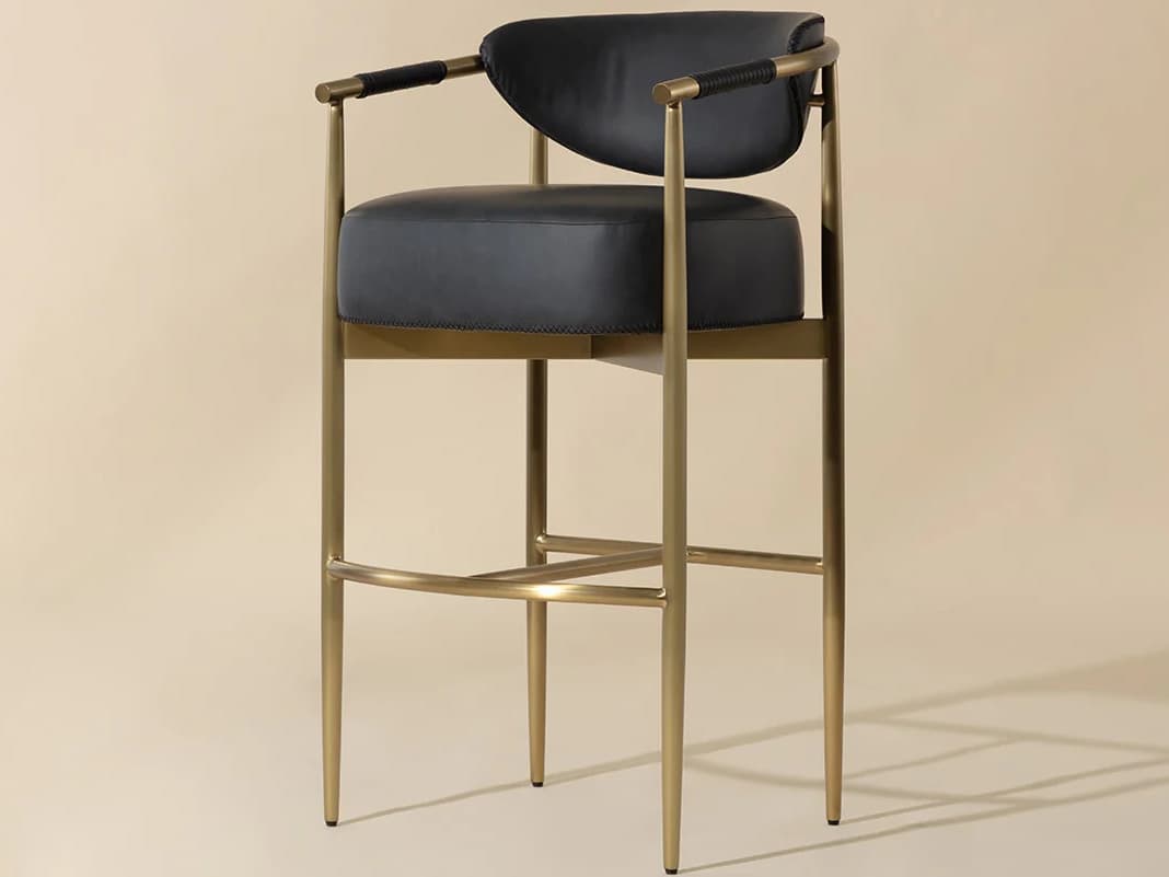 Sunpan Heloise Faux Leather Bar Stool